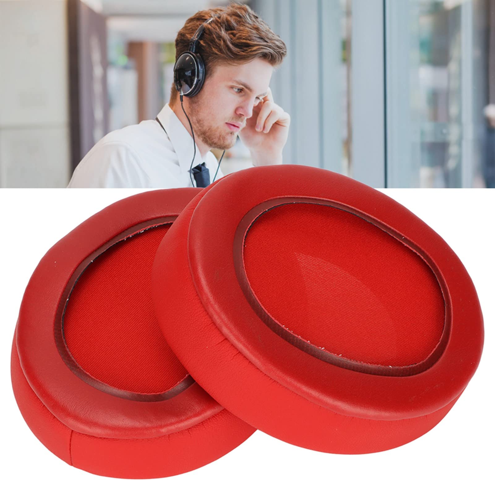 Amazon | 交換用イヤーパッド、ソフトヘッドホンイヤーパッド レッド