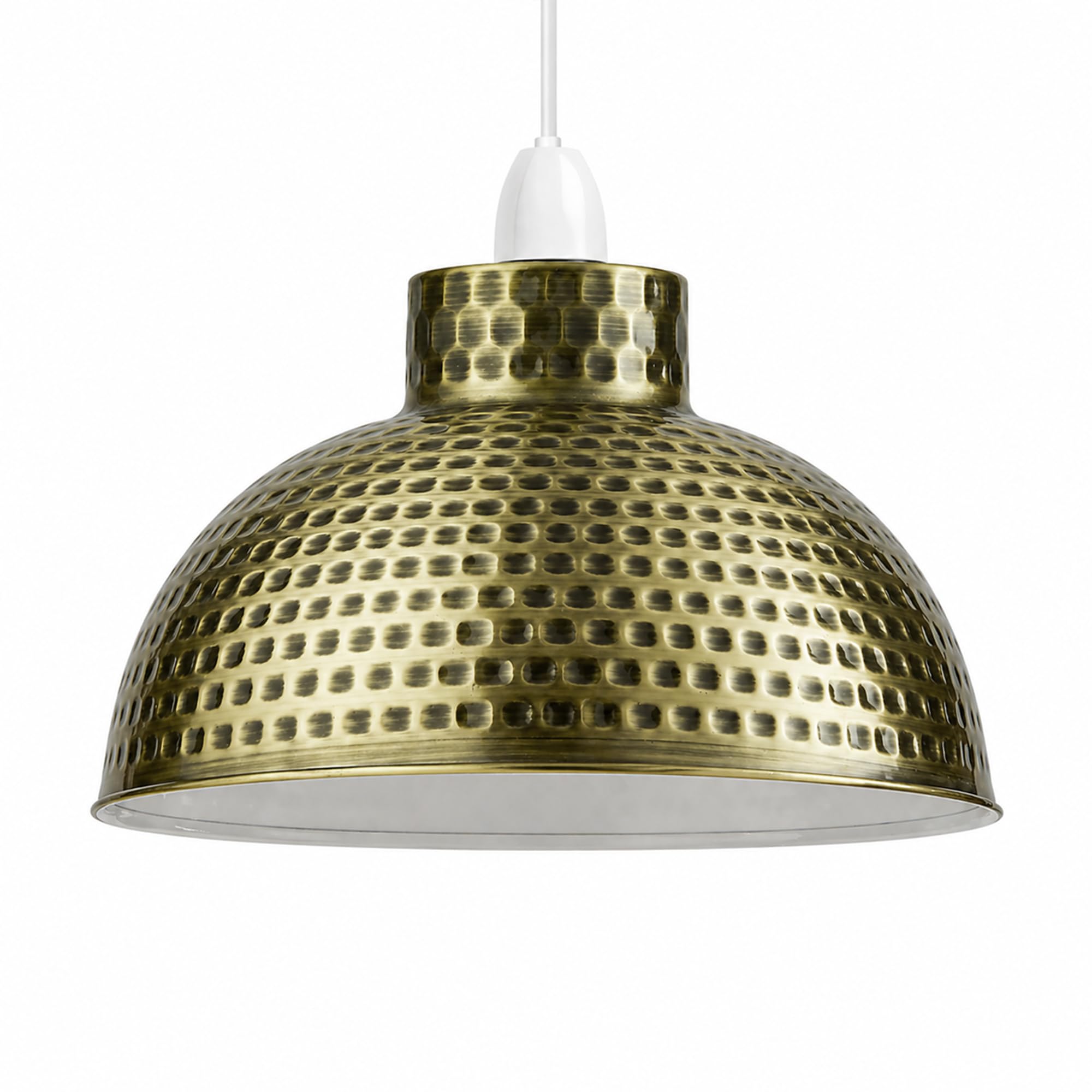 DC VOLTAGE Retro Ceiling Lampshade Metal Green Brass 26cm Easy Fit with Reducer Ring Modern Bulb Guard Hanging Lightshade for Bedroom Hallway Office Kitchen Dining Room Cafe Bar Restaurtant โ image 1