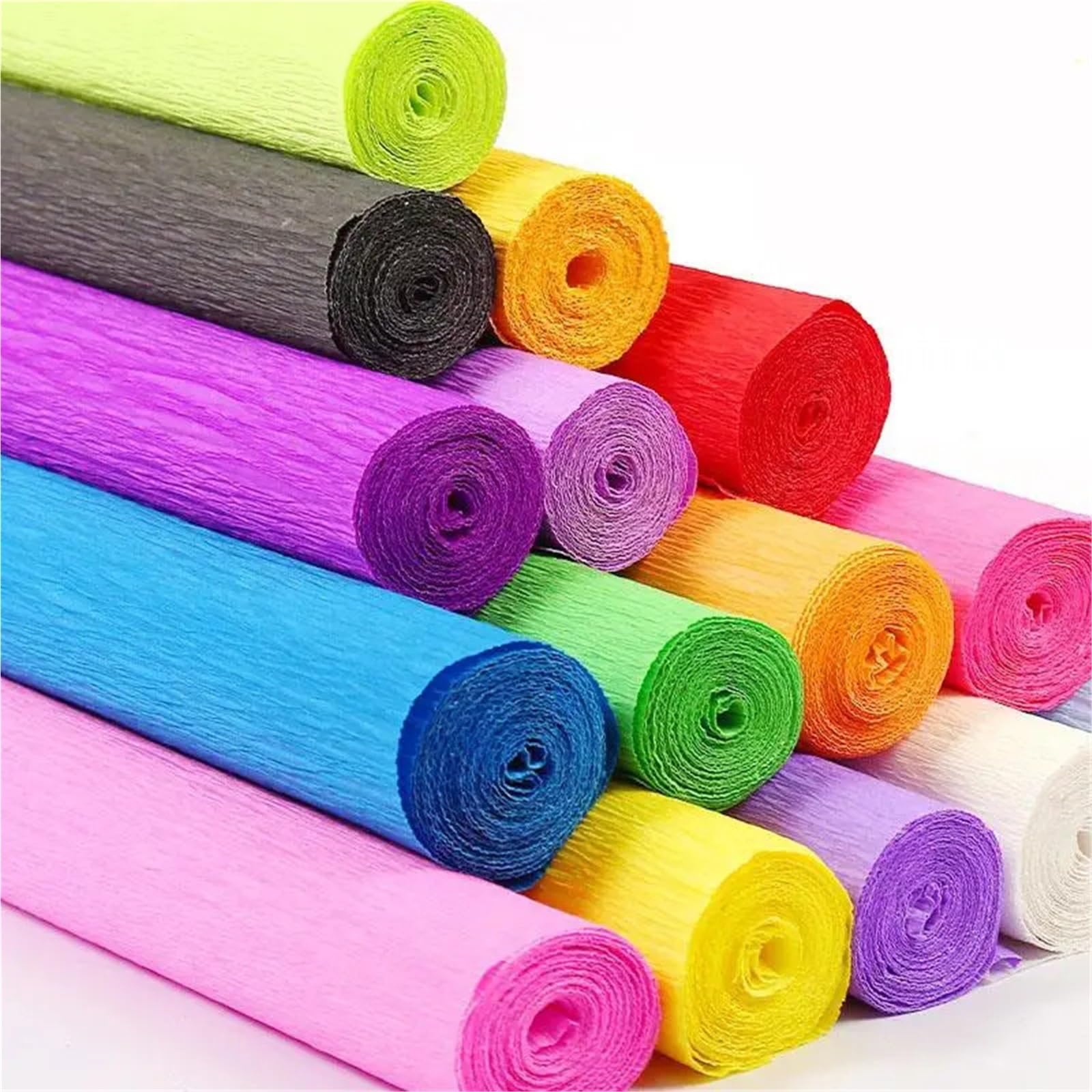 5 rouleaux de papier crépon coloré 250x50cm pour Mariage et Fête