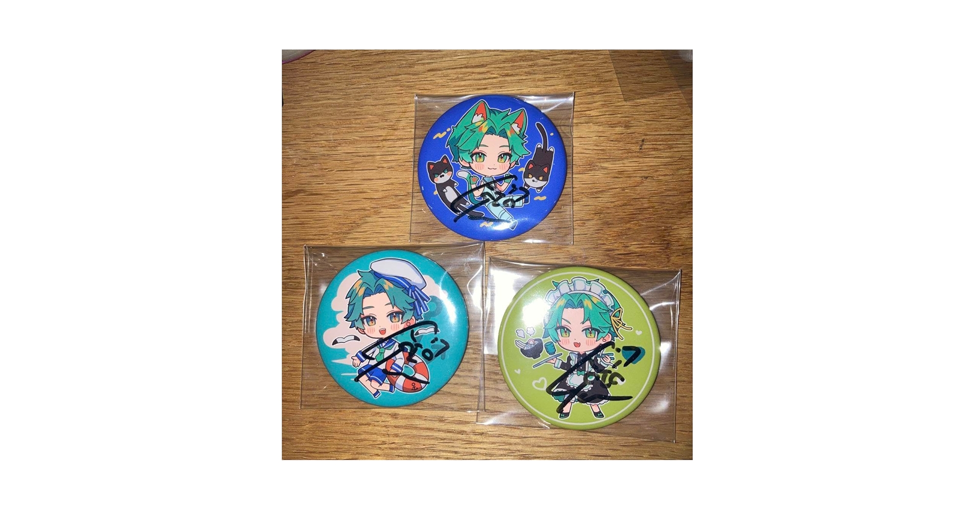 Amazon.co.jp: Gero サイン入り缶バッジ 3つセット メイド 猫