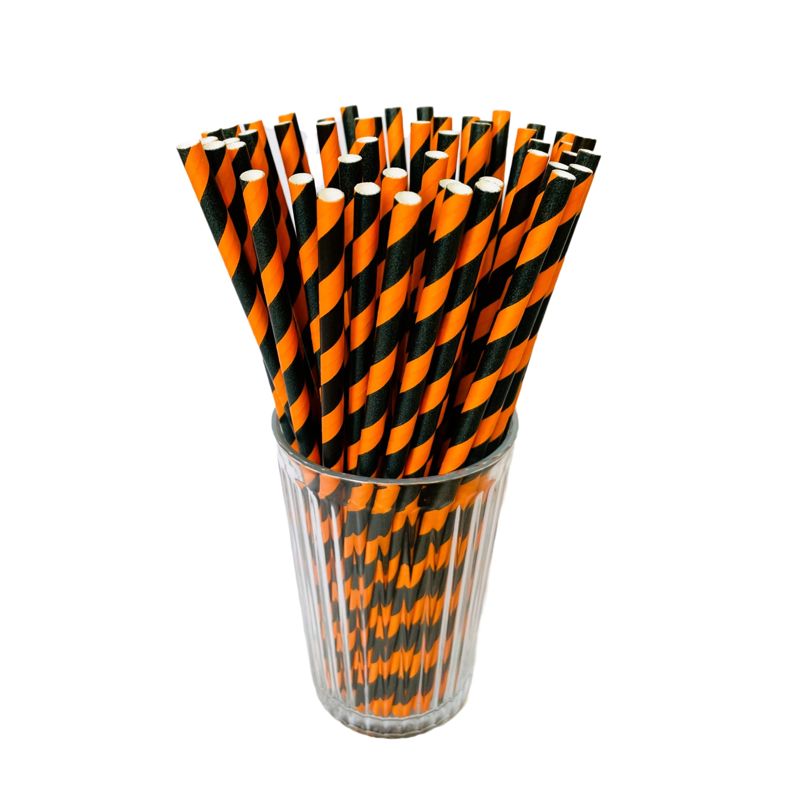 Versatile Suppliers - Biodegradable Paper Straws (6mm, Black and Orange Stripes, 100 Pieces) (B0BS1FQHQW) Amazon Price History, Amazon Price Tracker