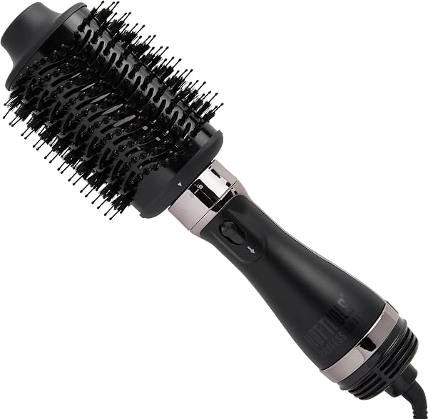 Hot Tools Pro Artist Black Gold volumizador y secador de un solo paso desmontable | Secado y peinado profesional (grande) | Secado y peinado profesional para peinados de salón, cabezal desmontable, barril ovalado de 2.8 pulgadas, 3 ajustes de calor, cable de 9 pies
