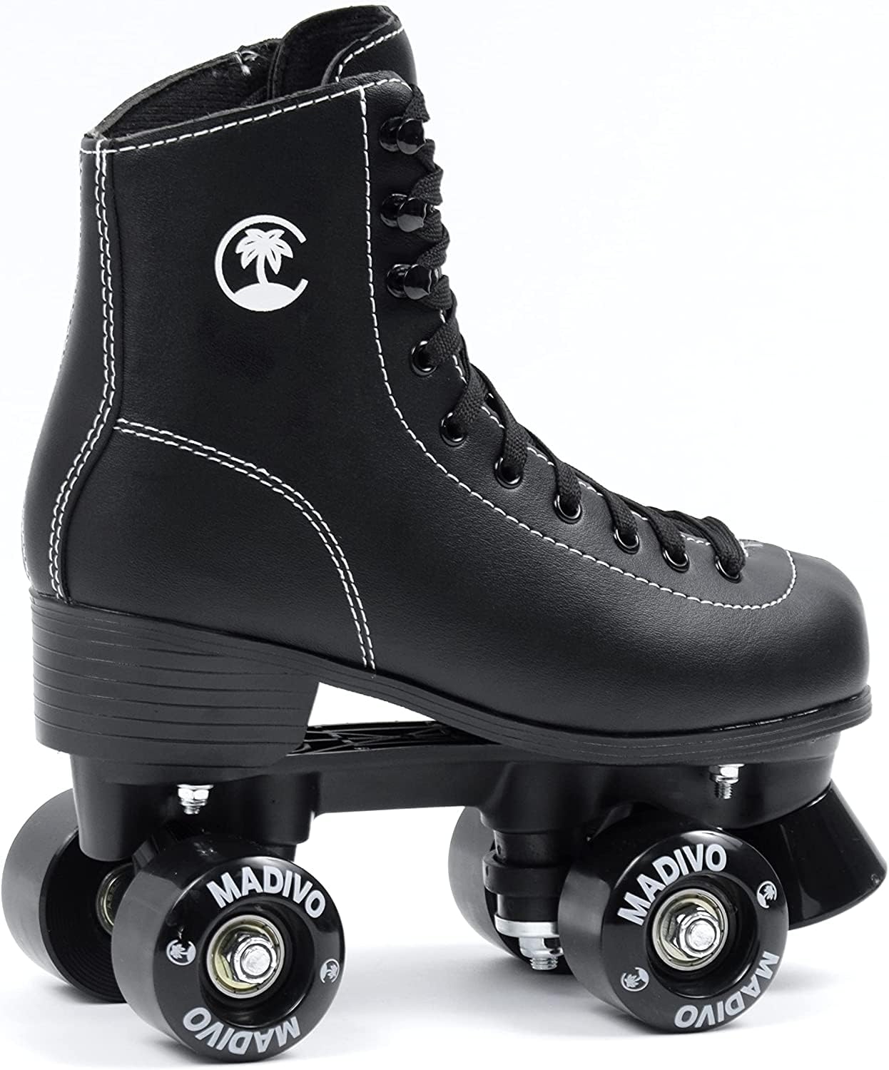MADIVO Patins à roulettes classiques classiques pour femme - Roulement à billes ABEC-7 - Pour fille - Noir - Tailles 35, 36, 37, 38, 39, 40, 41