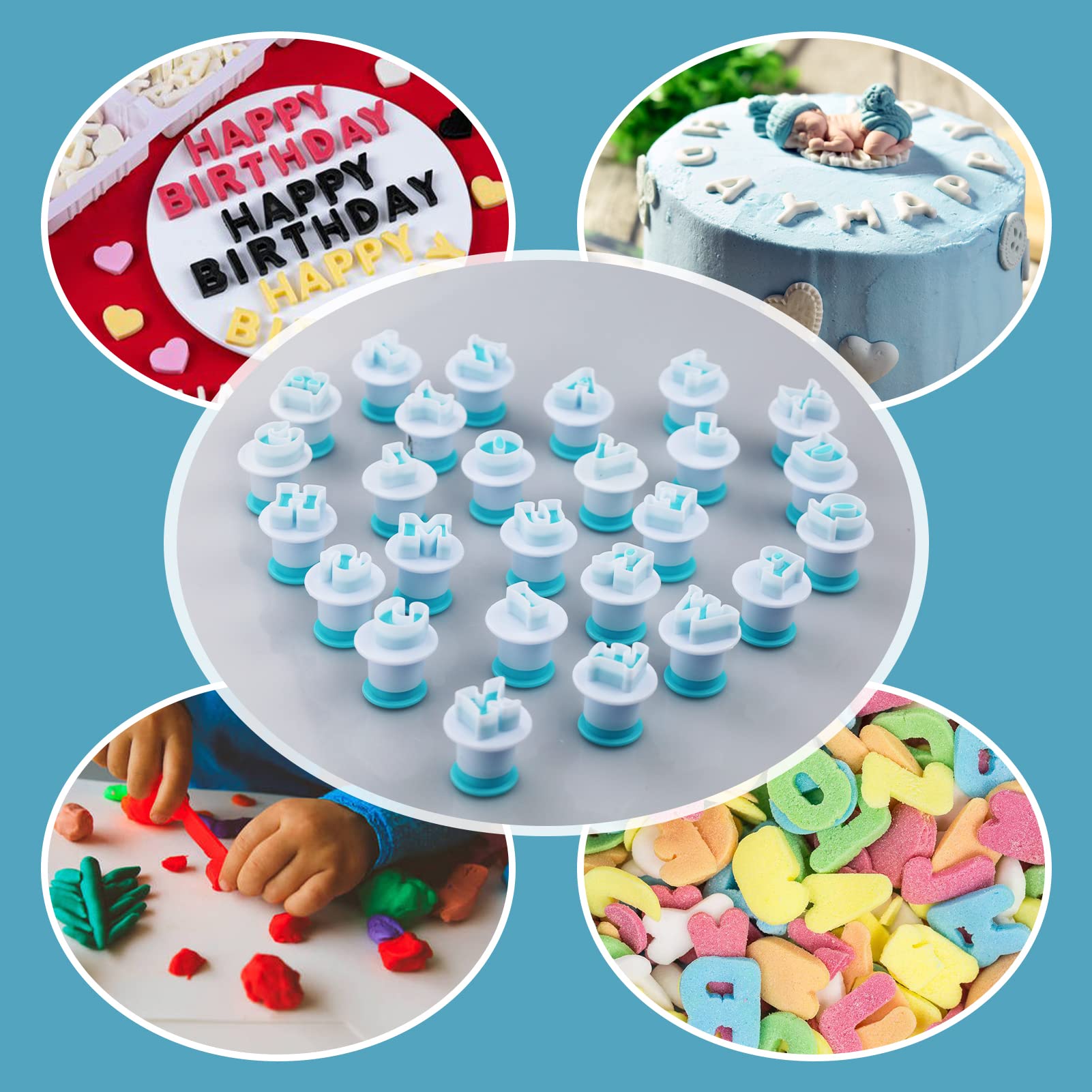 Stampi Lettere Per Pasta Di Zucchero Stampini Biscotti Alfabeto - Set