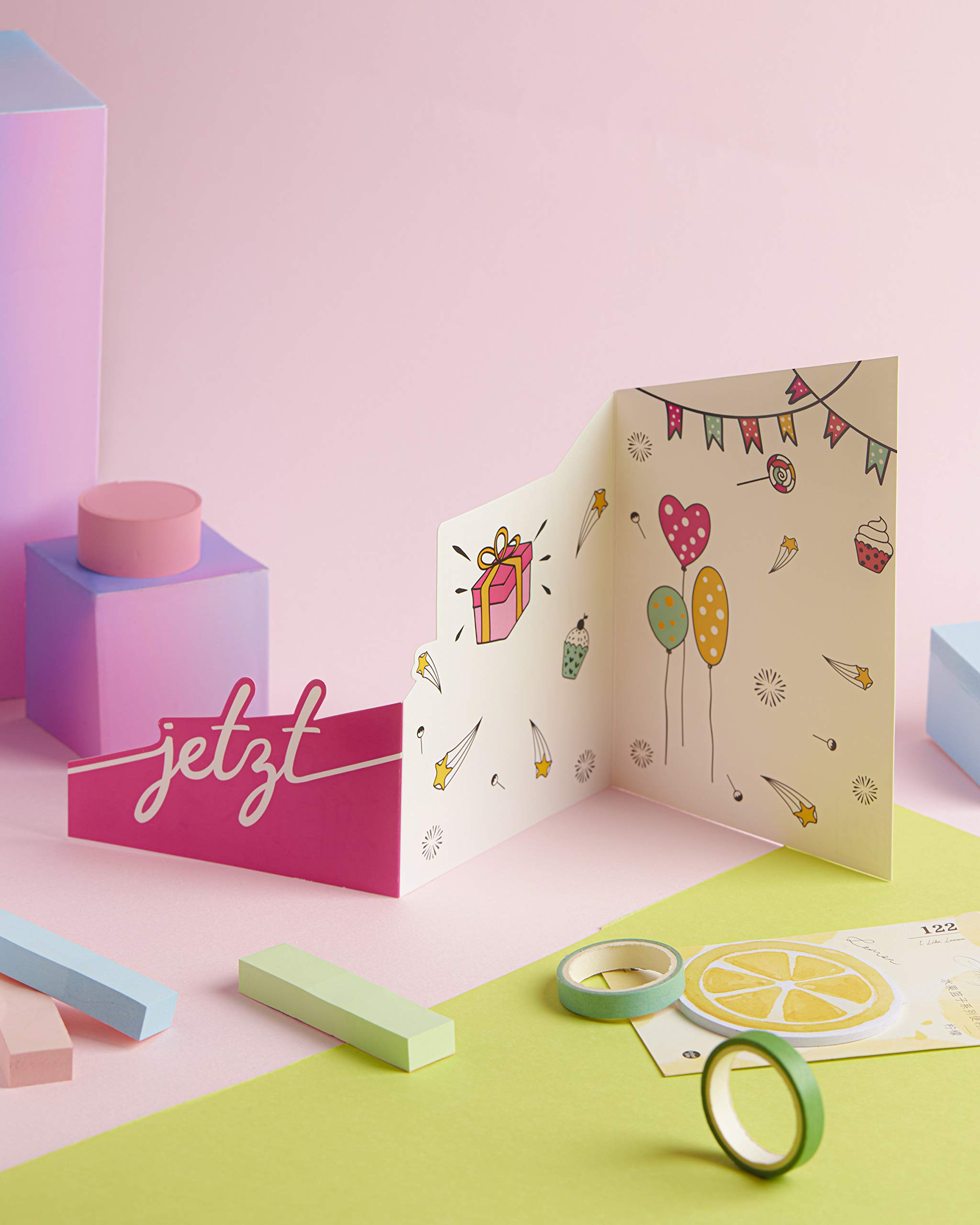 OFFCUP 50 Anni Biglietto Auguri Compleanno 3D Musicale e Luce Biglietti Auguri Regalo Divertente Pop Up Biglietti di Compleanno con Busta e Carta Biglietto di Auguri per Famiglia Amica Festa