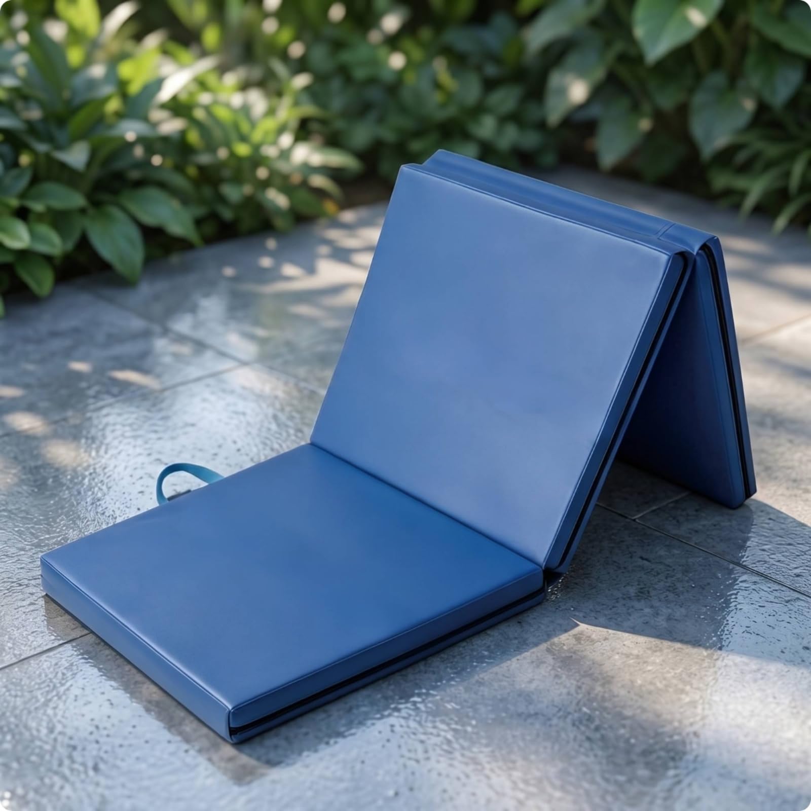 Tappetino Fitness Pieghevole Tappeto da, Blu Nuvola, Pieghevole In Tre/Blu Nuvola/Lunghezza Totale 180cm Singolo Pezzo 60 60 5cm/Pelle PVC A Pois