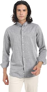 قميص بأزرار إغلاق أمامية بنمط غربي مرقش للرجال من اندورا