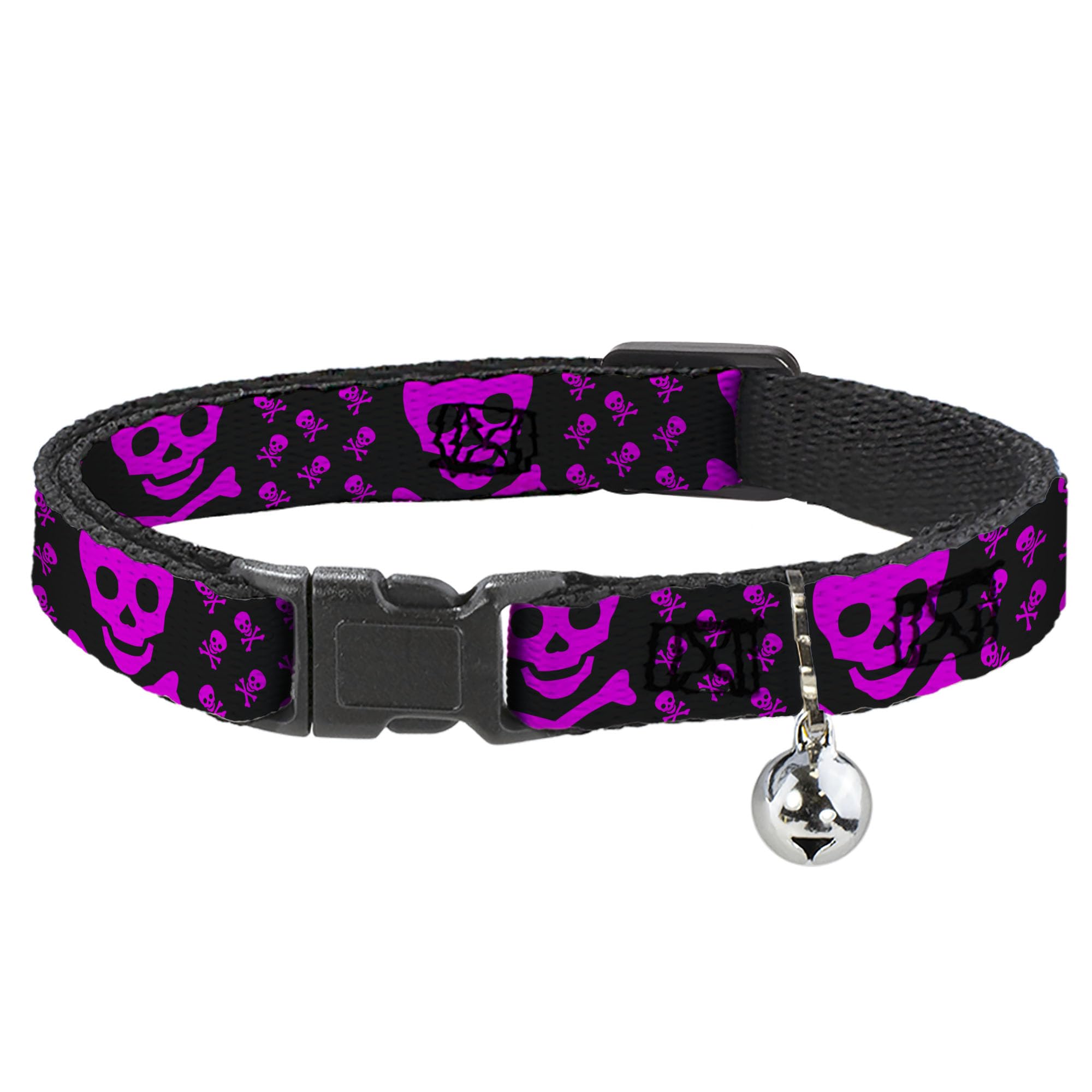Collar de gato breakaway anticaídas y tirones con calaveras de 8 a 12 pulgadas