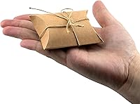 Vista 7 de IFAMIO 50 Pcs Kraft Paper Pillow Gift Box with Jute Rope, Small Candy Boxes for Gift Jewelry Soap Packaging, Mini Foldable Gift Box Wedding Birthday