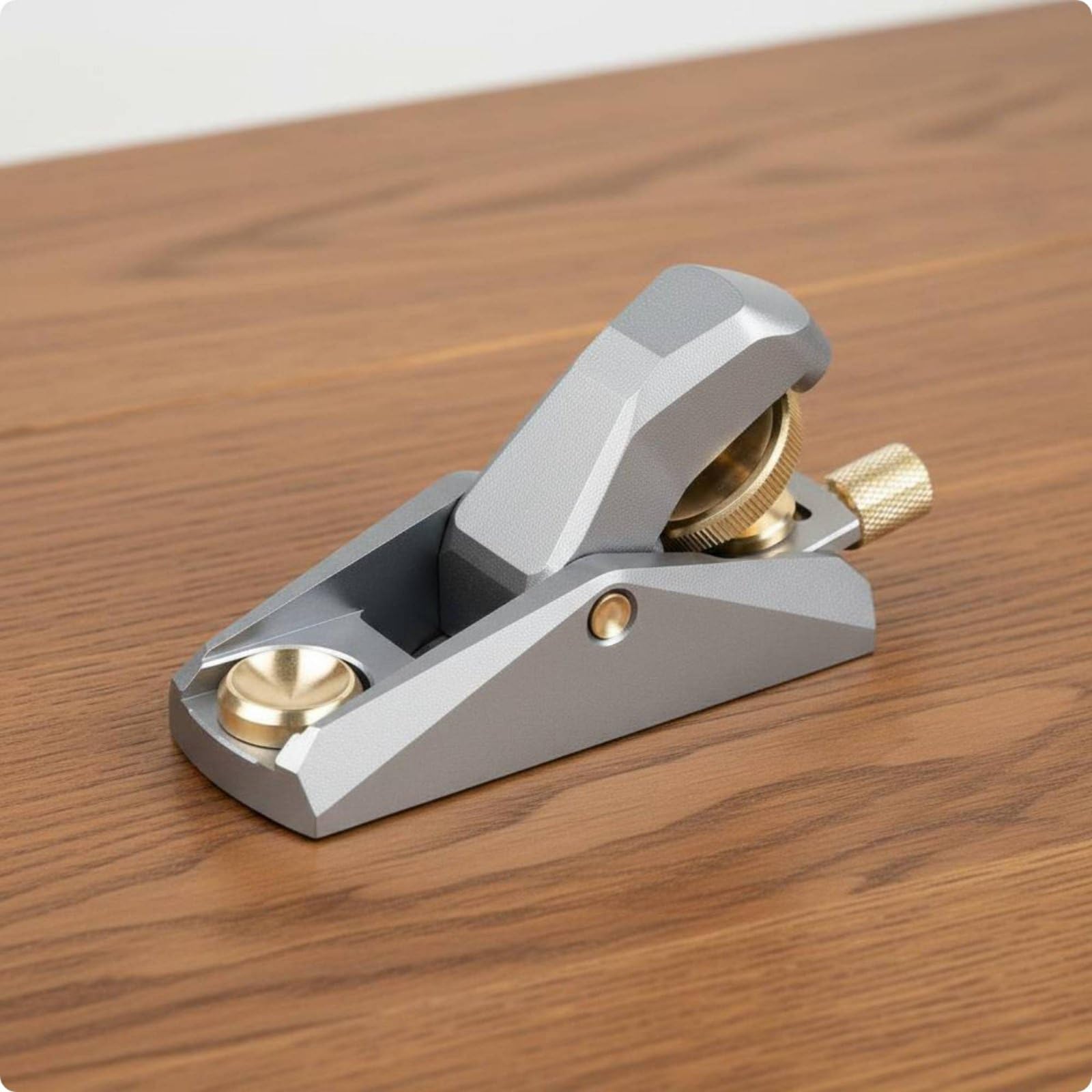 Gralara Cepillo Manual Mini Cepillo de Bloque Cepillo de Mano Cepillo de Carpintero Aleación de Aluminio con Ajuste Preciso de, 105x39x52mm, Cepillo De Aluminio De Ángulo Bajo Plateado