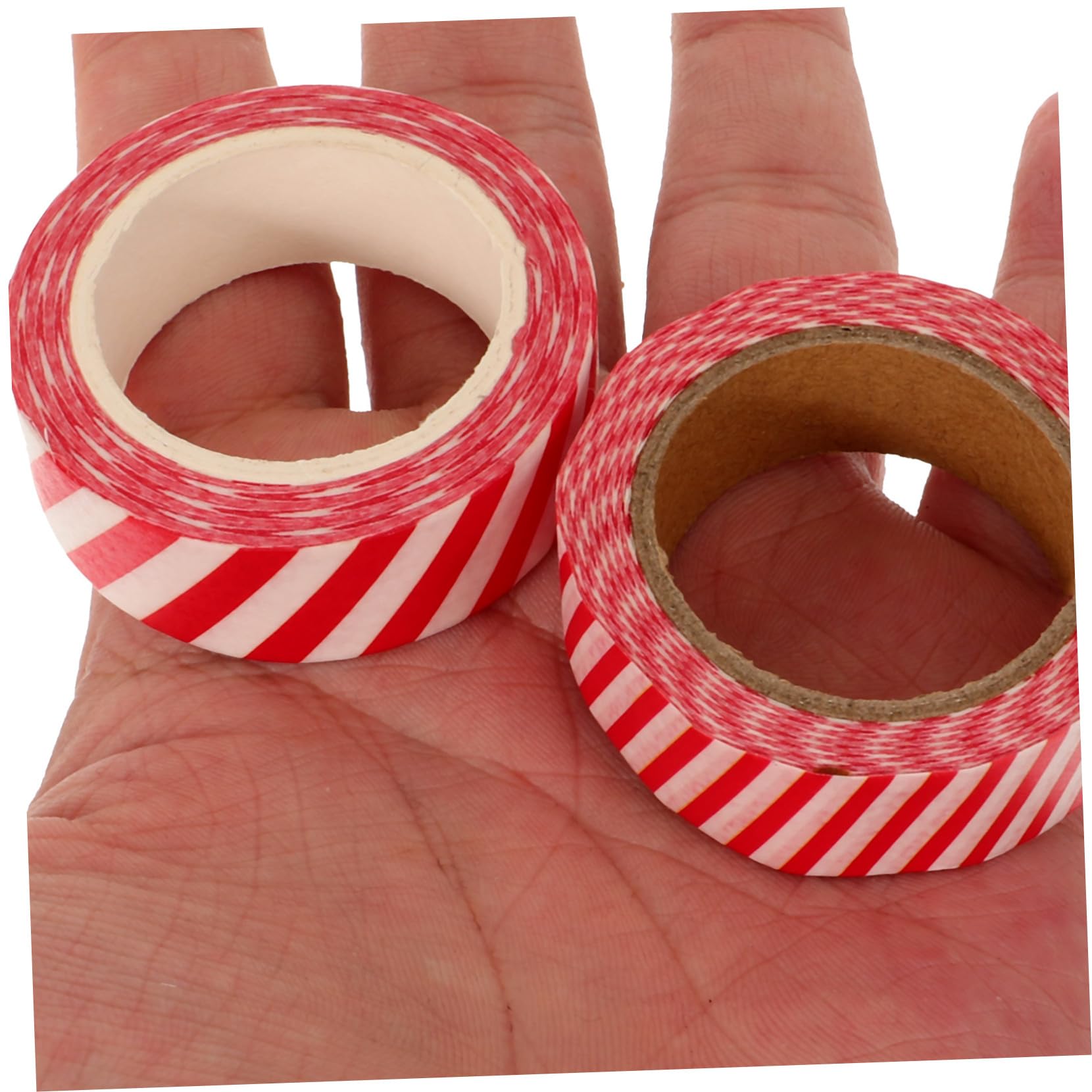50rollos Cintas De Papel Decorativas Navideñas Washi Tape Rayas para Envolver y Manualidades De Navidad