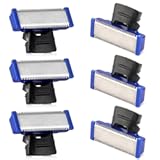 Replacement Heads for Old Version of Microtouch Solo Mens Shaver Electric Micro Trimmer (Pack of 6)