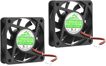 2 Pack 60mm x 60mm x 15mm 6015 12V DC 0.10A 2 Pin Brushless Cooling Fan Ball Bearing