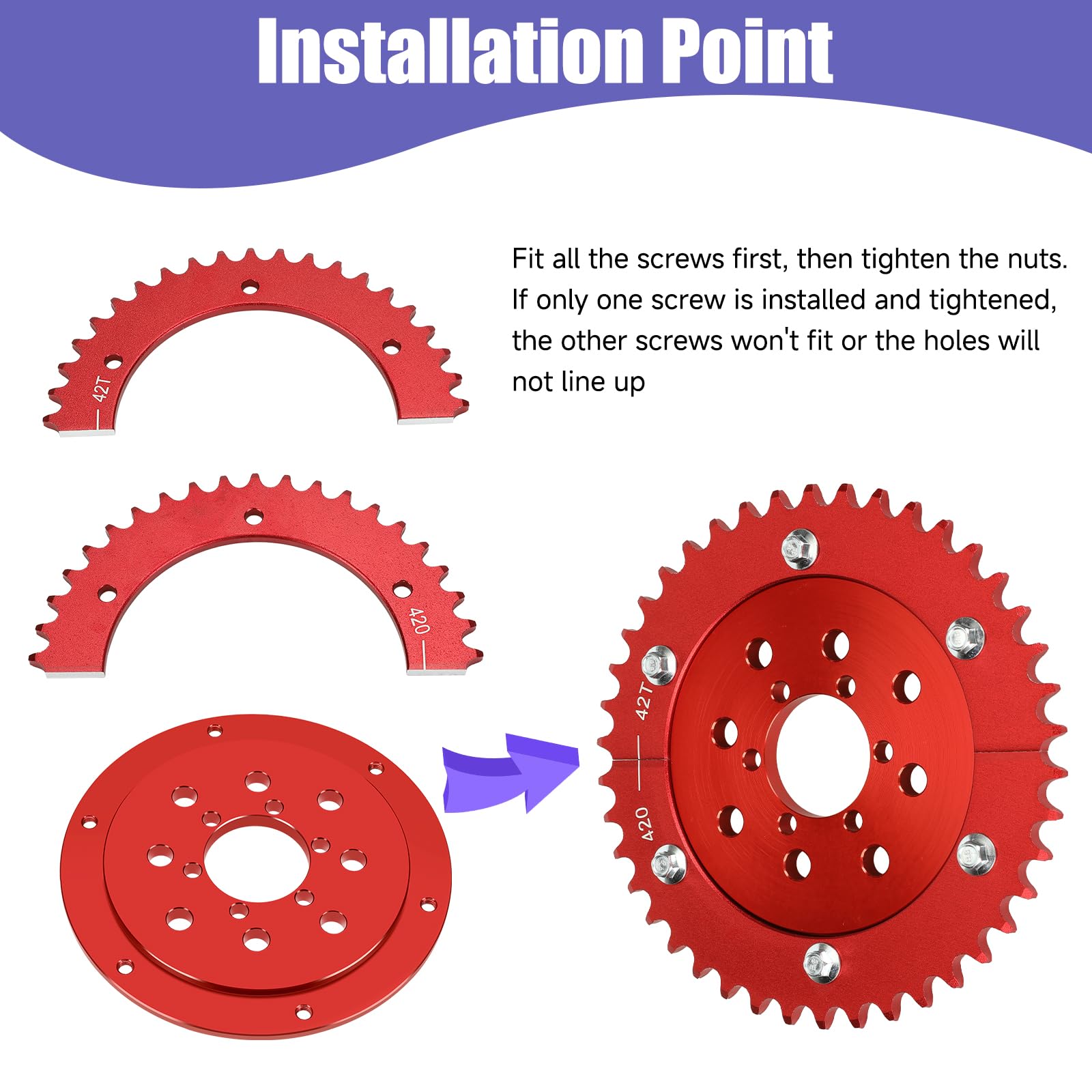 Mini Bike 420 Pignone 42 denti Go Kart Split Pignone Hub Compatibile con Coleman BT200X CT200U CT200U-EX Baja Warrior Massimo MB200 Predator 212cc 200cc 196cc 6.5hp Mini Bike Parts