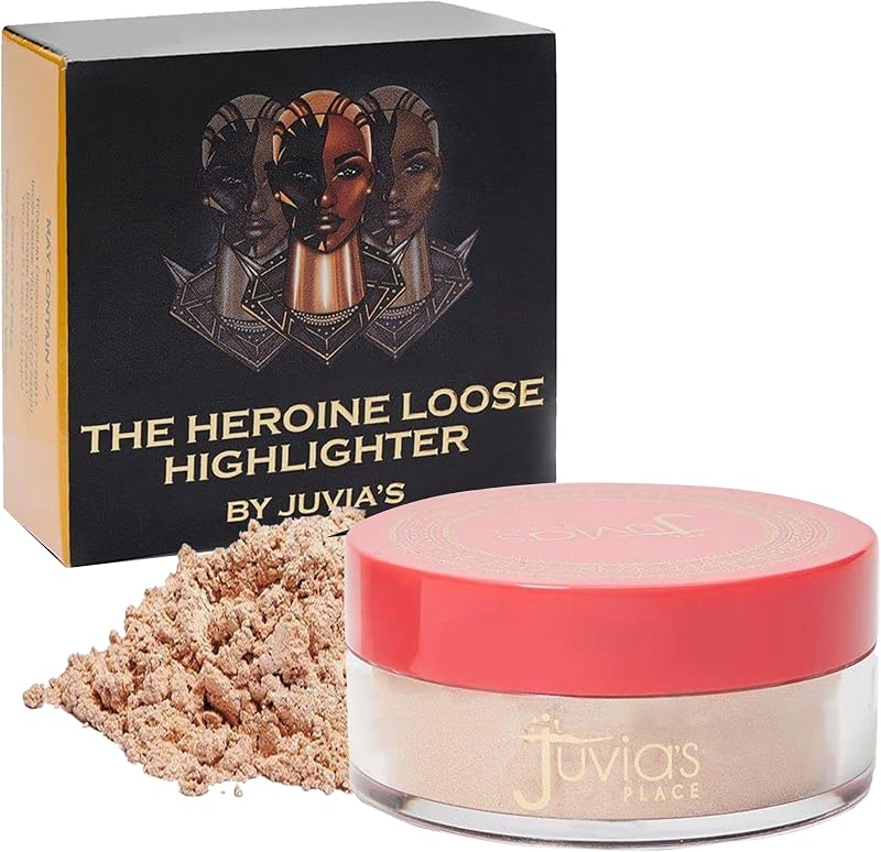Loose Highlighter Nubian Heroine - Illuminating Loose Powder Highlighter Makeup, Shimmer Powder that gives Radiant Glow - Suitable for all Skin Tone