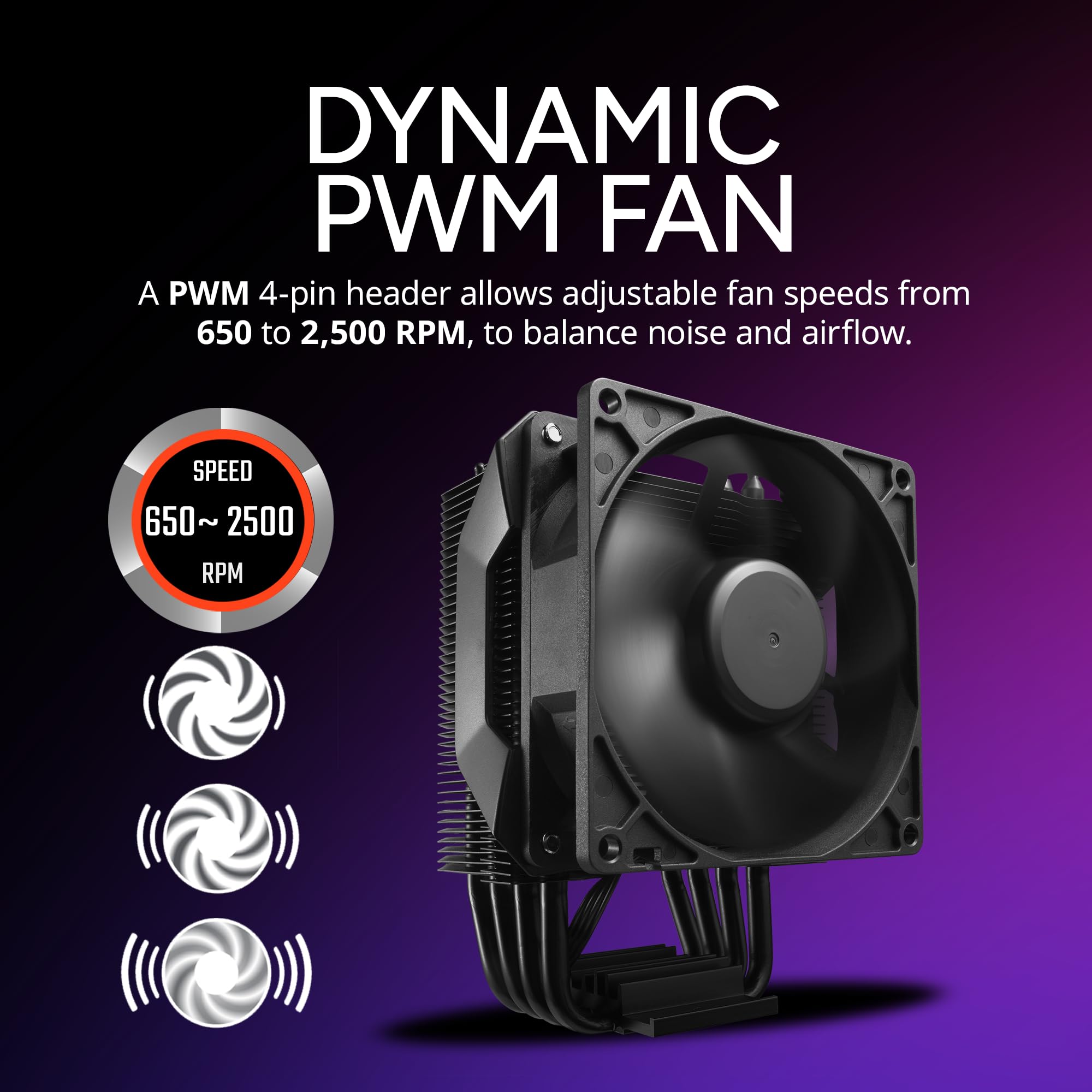 Cooler Master Hyper 411 Nano CPU Air Cooler, SickleFlow 92 PWM Fan, 4 Copper Heat Pipes, 136mm Tall, Sleek Top Cover, AMD Ryzen AM5|AM4, Intel LGA 1851|1700 Brackets