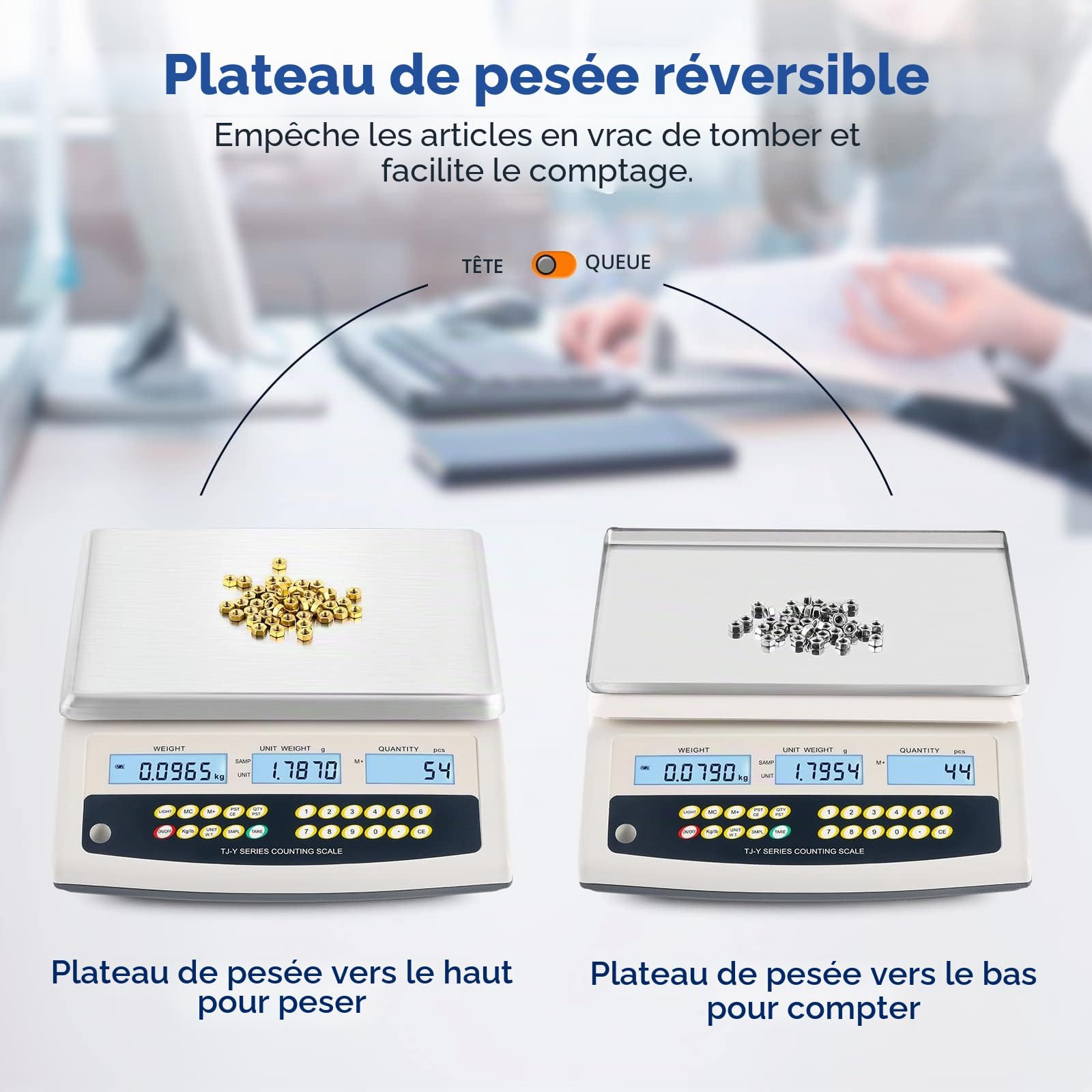 Bonvoisin Balance Compteur Numérique 30kg/0,1g, Tare, Comptage & Alarme