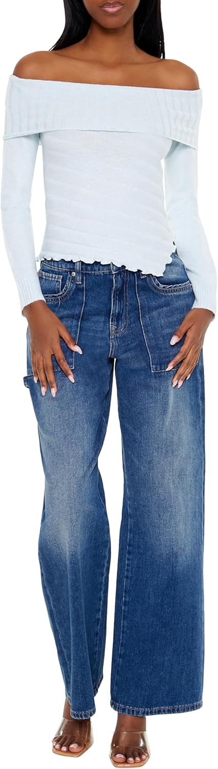 Forever 21 Womens Ribbed Off-The-Shoulder Sweater - Image 2