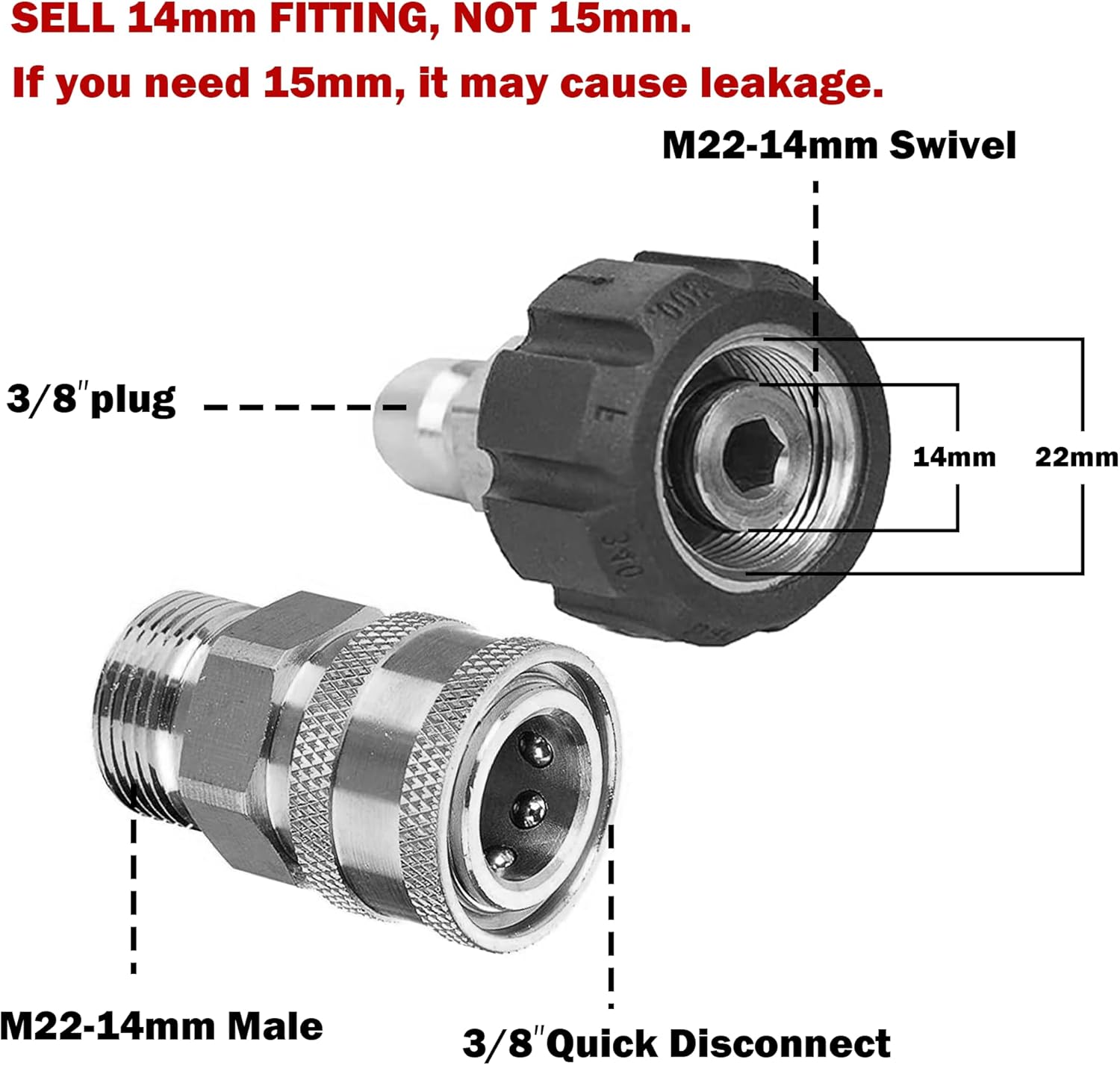 Hourleey Pressure Washer Gun + Pressure Washer Adapter Set