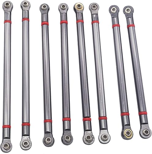 Miniatura 6 de ShareGoo - 8 piezas de aleación de aluminio de 12.323 in distancia entre ejes de varilla, varillas, compatible con Axial SCX10 90022 90027 90028 110