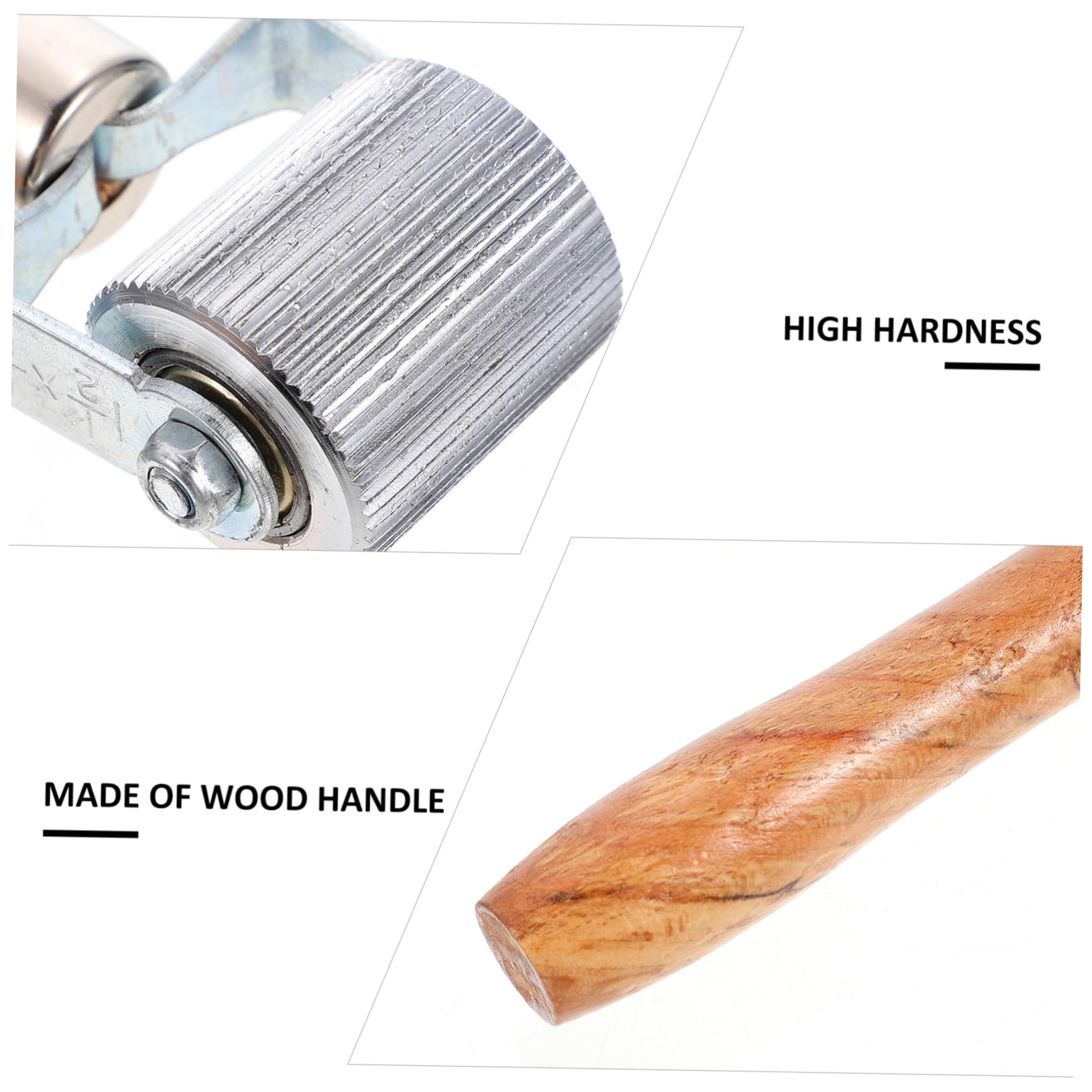 PRETYZOOM Kit de Réparation Pneus Voiture en Matériau Synthétique 3 Pièces Rouleaux à Manche en Bois, Roue de Pressage Portable pour Réparation