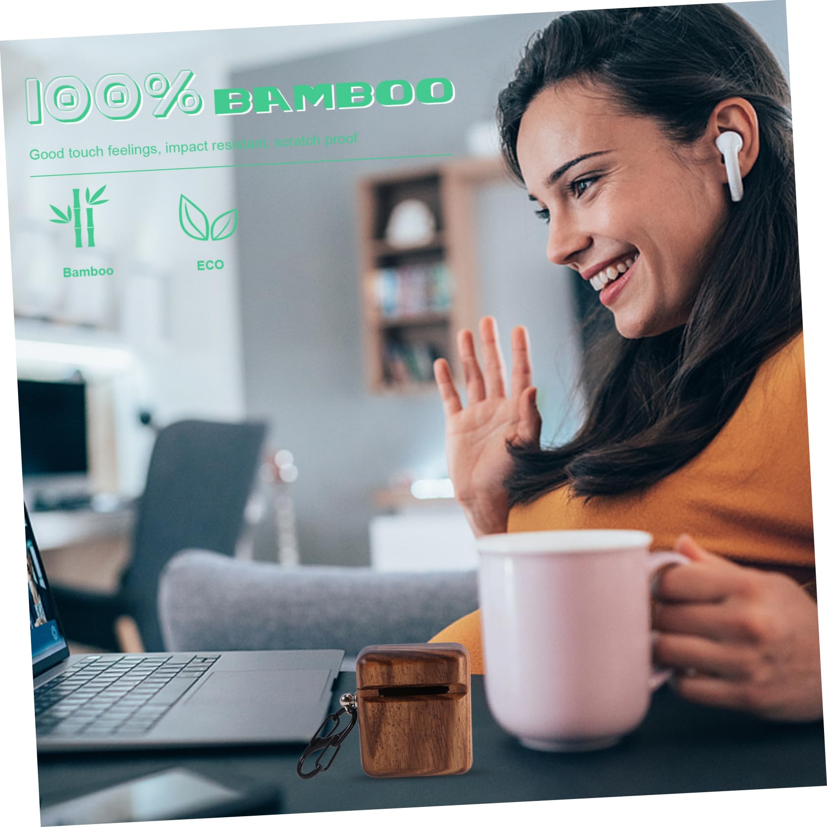 OSALADI 3piezas Funda De Madera para Auriculares Inalámbricos Estuche Protector Compatible Diseño Ligero y Duradero Color Marrón para Almacenamiento y Transporte