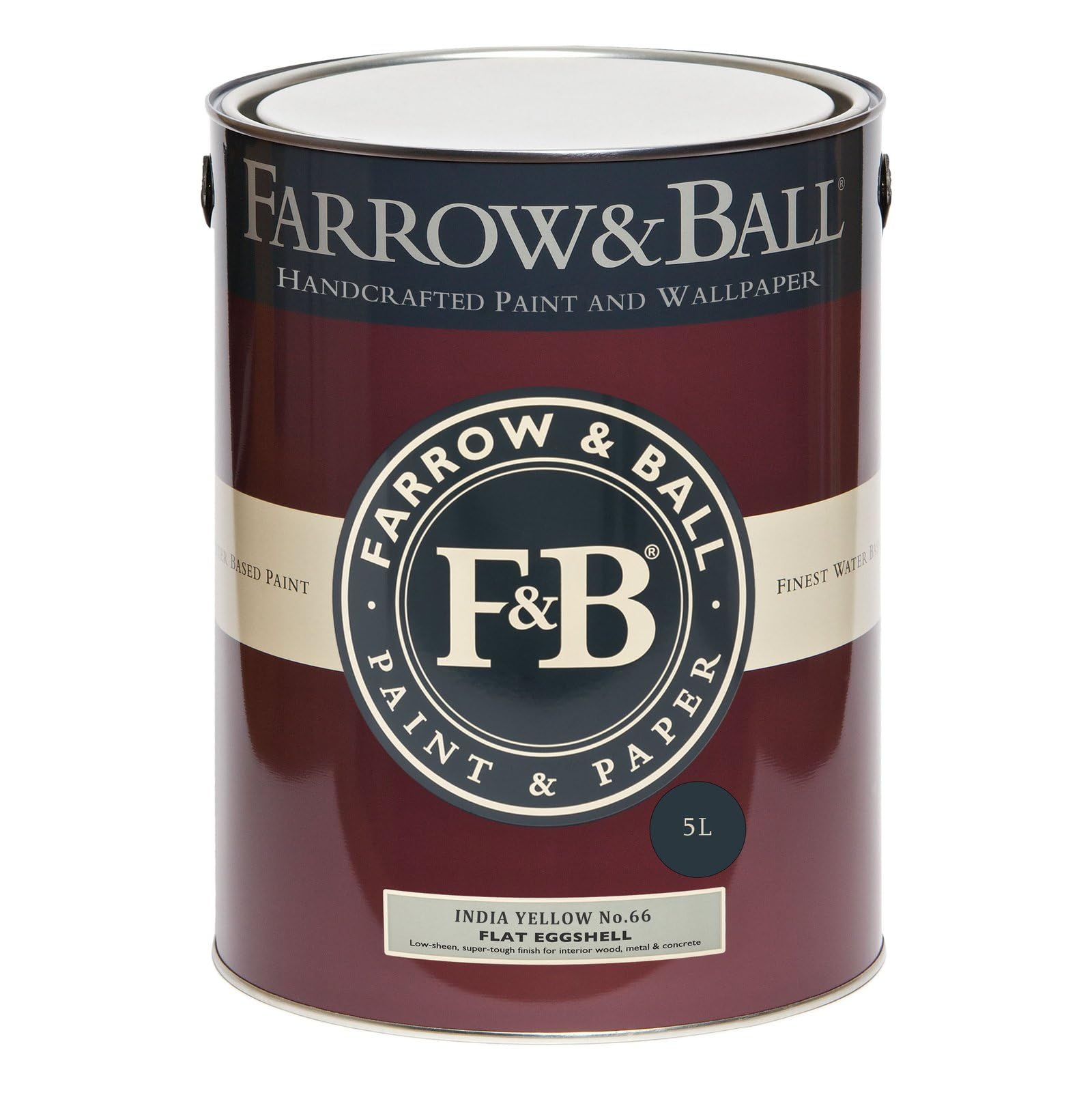 Farrow & Ball India Yellow No. 66 Flat Eggshell 5L