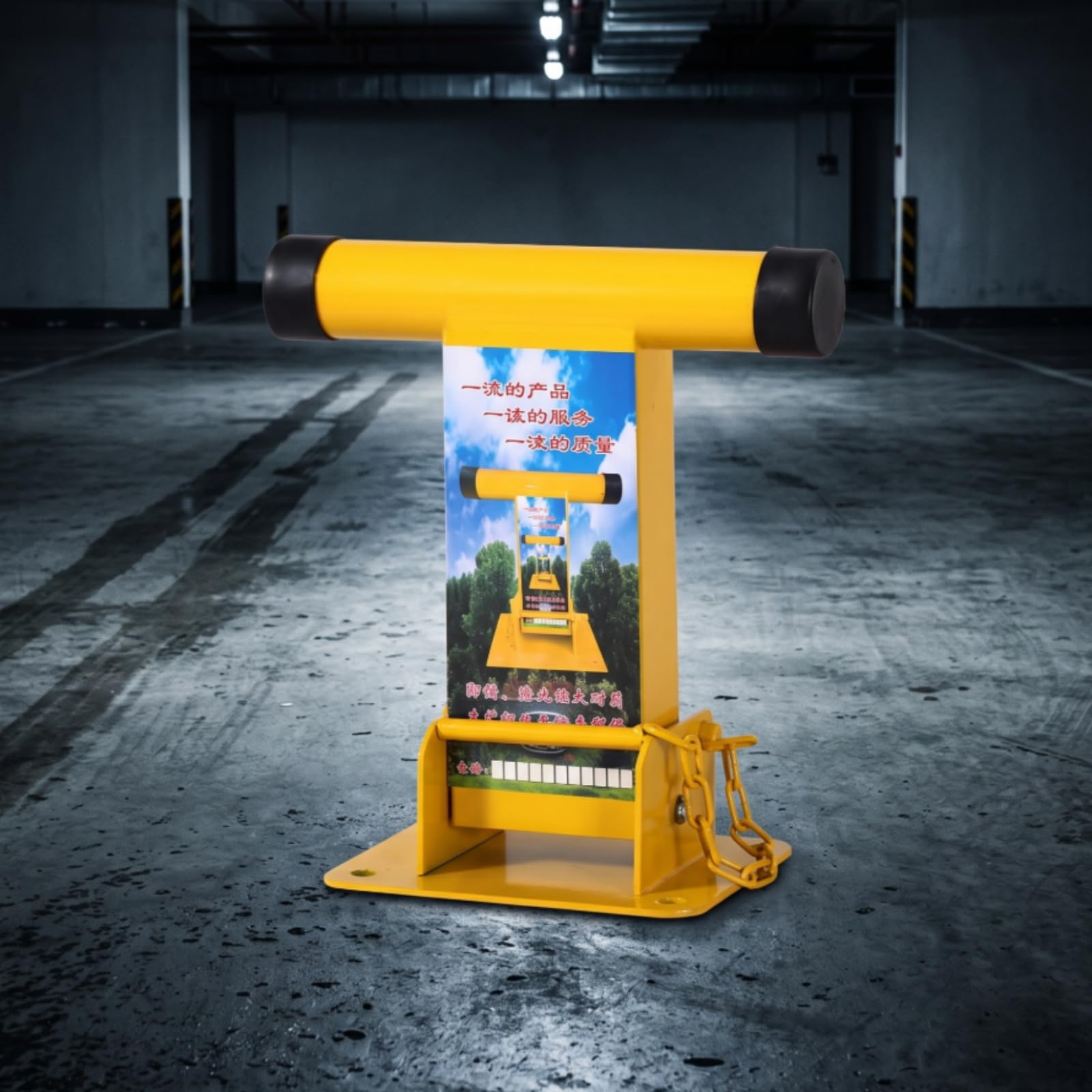 Dispositif Verrouillage pour Parking avec Serrure à Chaîne et Vis Fixation Incluses pour Installation Simple et Rapi