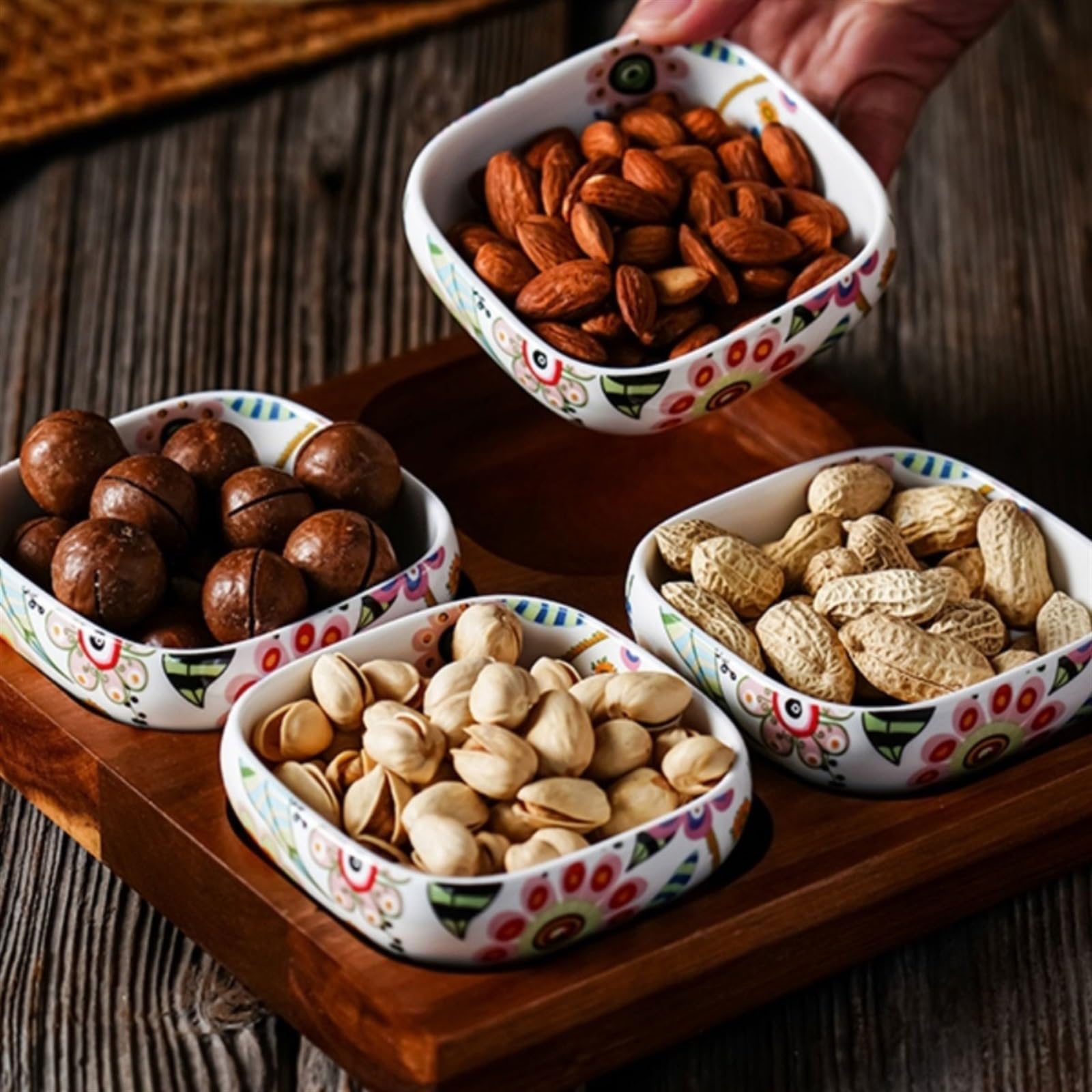 Ciotoline da Snack Ciotola for snack Piatto creativo for la casa in ceramica compartimentato Set di piatti for snack Piatto dim sum Piatto piccolo sottosmalto Piatti Snack Ceramica