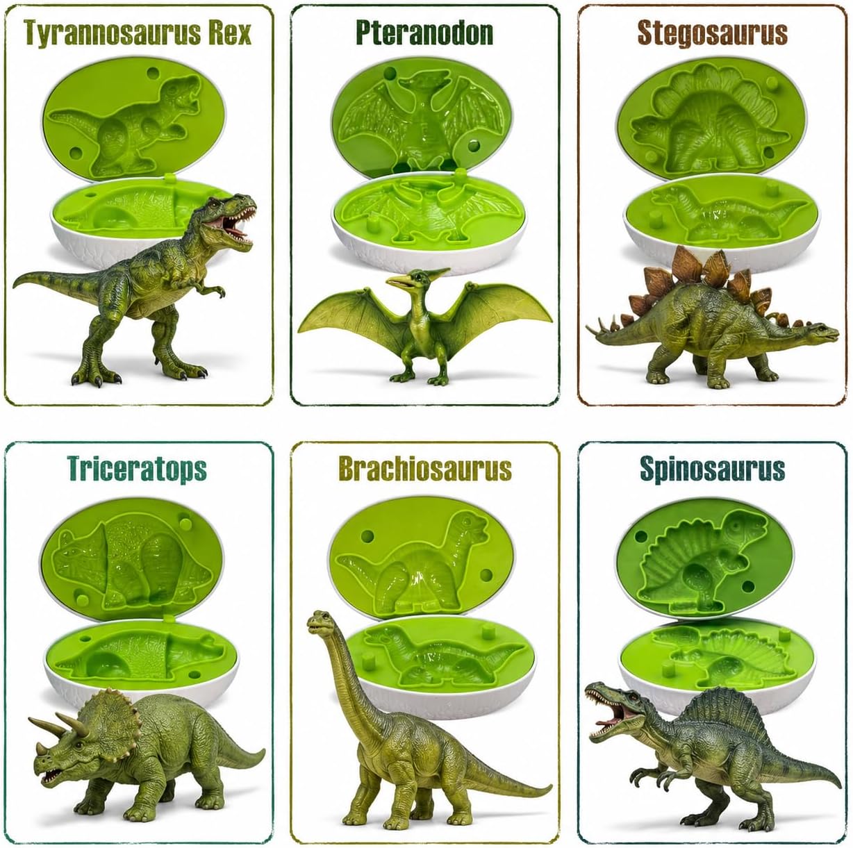 Dinosaur Dough Play Sets for Kids, Dinosaur Eggs 3D Molds 28Pcs, Dino Clay Accessories Educational Sensory Toys Birthday Christmas Gift for 3 4 5 6 7 8 Year Old Girls Boys