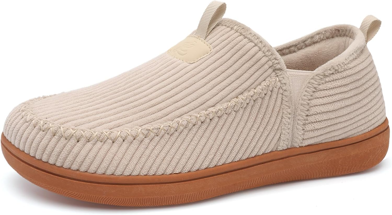 LeIsfIt Men's Slippers Wide Memory Foam House Shoes Moccasin Slip-On Cozy Loafer Slippers for Indoor & Outdoor