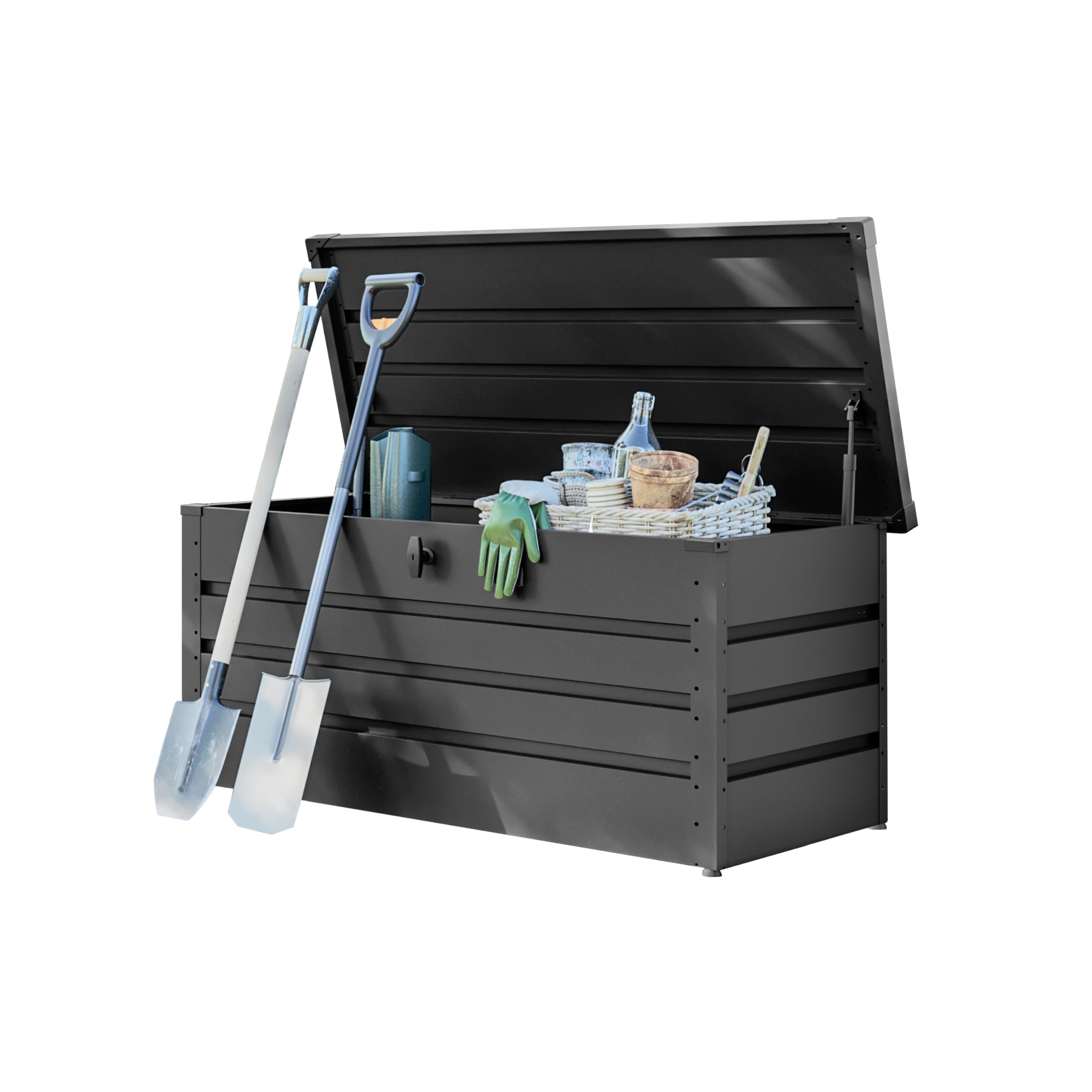 GFP Primeyard Cassapanca da esterno 152x69x61 cm metallo antracite