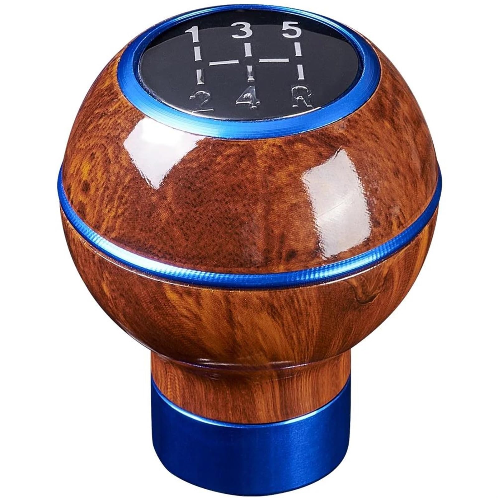 YDXHERTA Wood Grain Gear Shifter Knob Gear Knob Universal Manual Transmission Car 5 Speed Spare Parts(Blue)