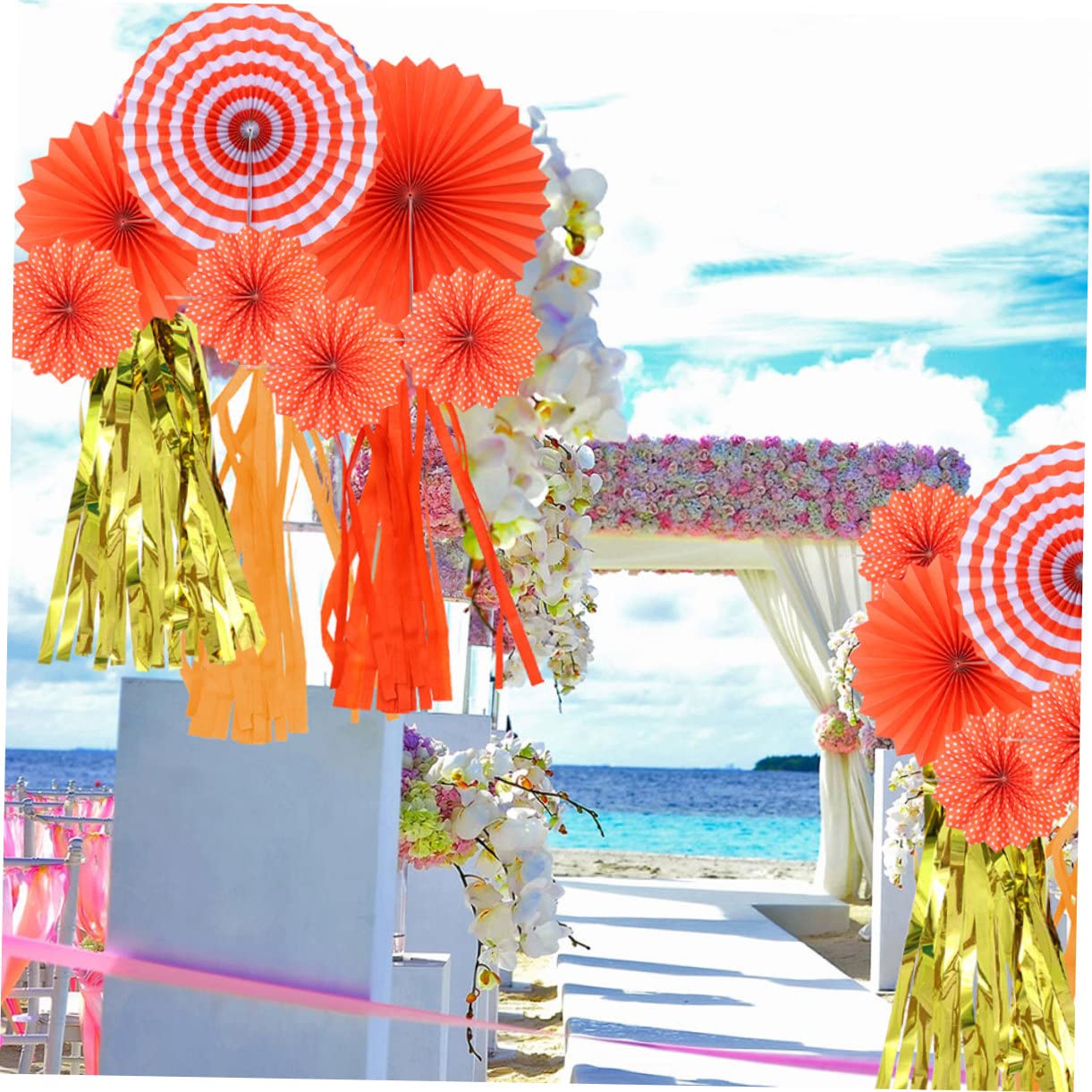 PRETYZOOM 30 STK Fächerblume aus Papier dekoratives Fächerdekor dekorative Girlanden aus Papier Halloween Dekoration Halloween-Dekoration das Halloween-Fan-Requisiten Papierfächer