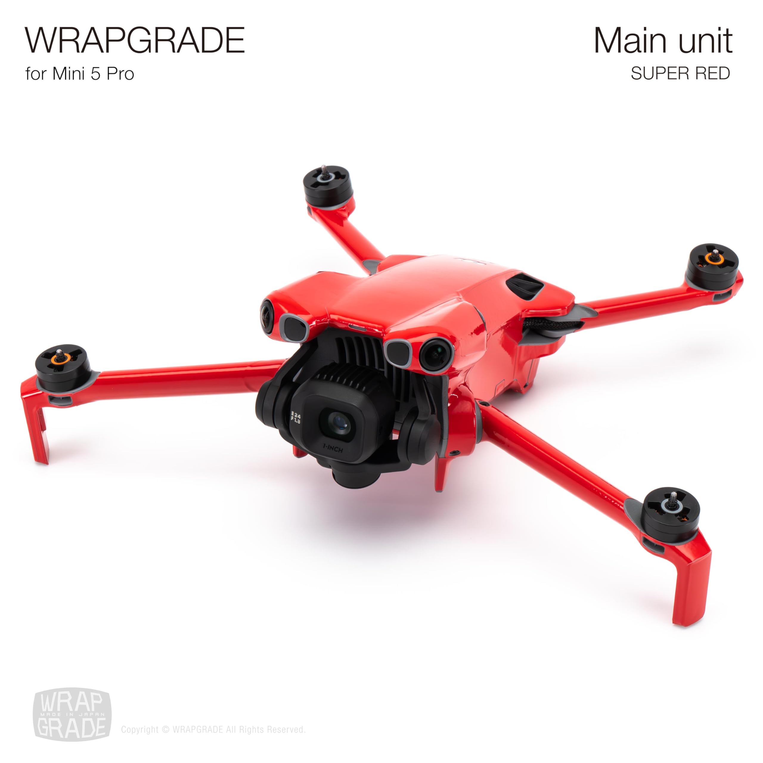 WRAPGRADE Skin Stickers Compatible with DJI Mini 5 Pro (SUPER RED) - Image 3