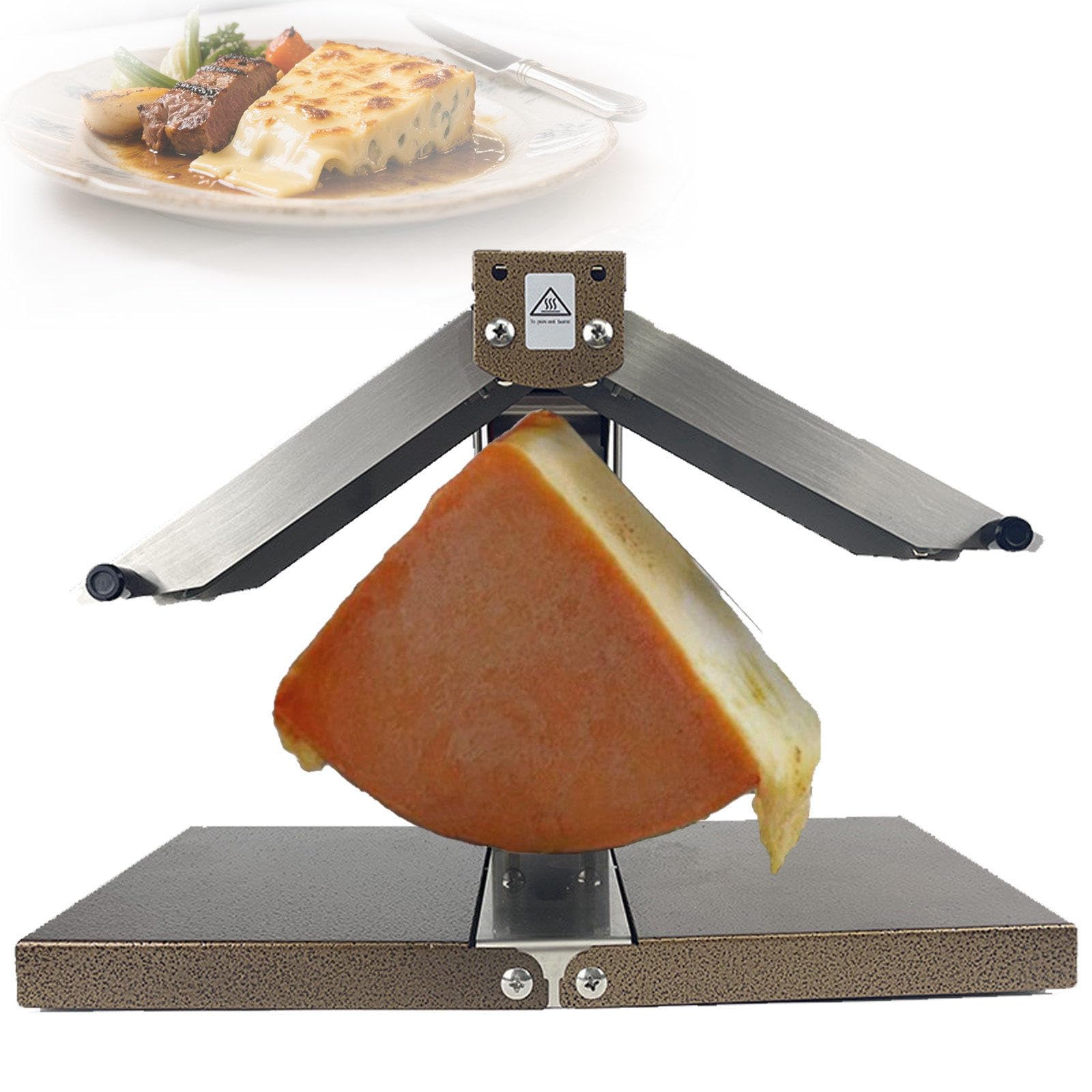 Wszechstronny Topielnik Do Sera O Mocy 600 W, Grill Do Raclette Z Odpinanym Uchwytem, ​​Regulowaną, Przesuwną PółKą I MożLiwośCią Nachylenia Dla łAtwego Usuwania Sera, łAtwy W MontażU A