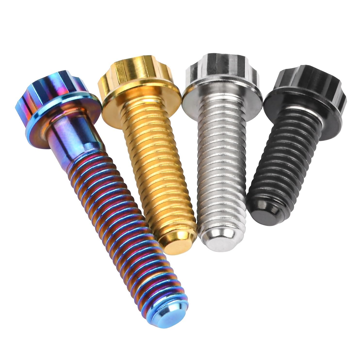 4 bulloni in titanio M6x15 20 25 30mm Torx T30 flangia for viti freno a disco moto(Gold,25MM_M6)