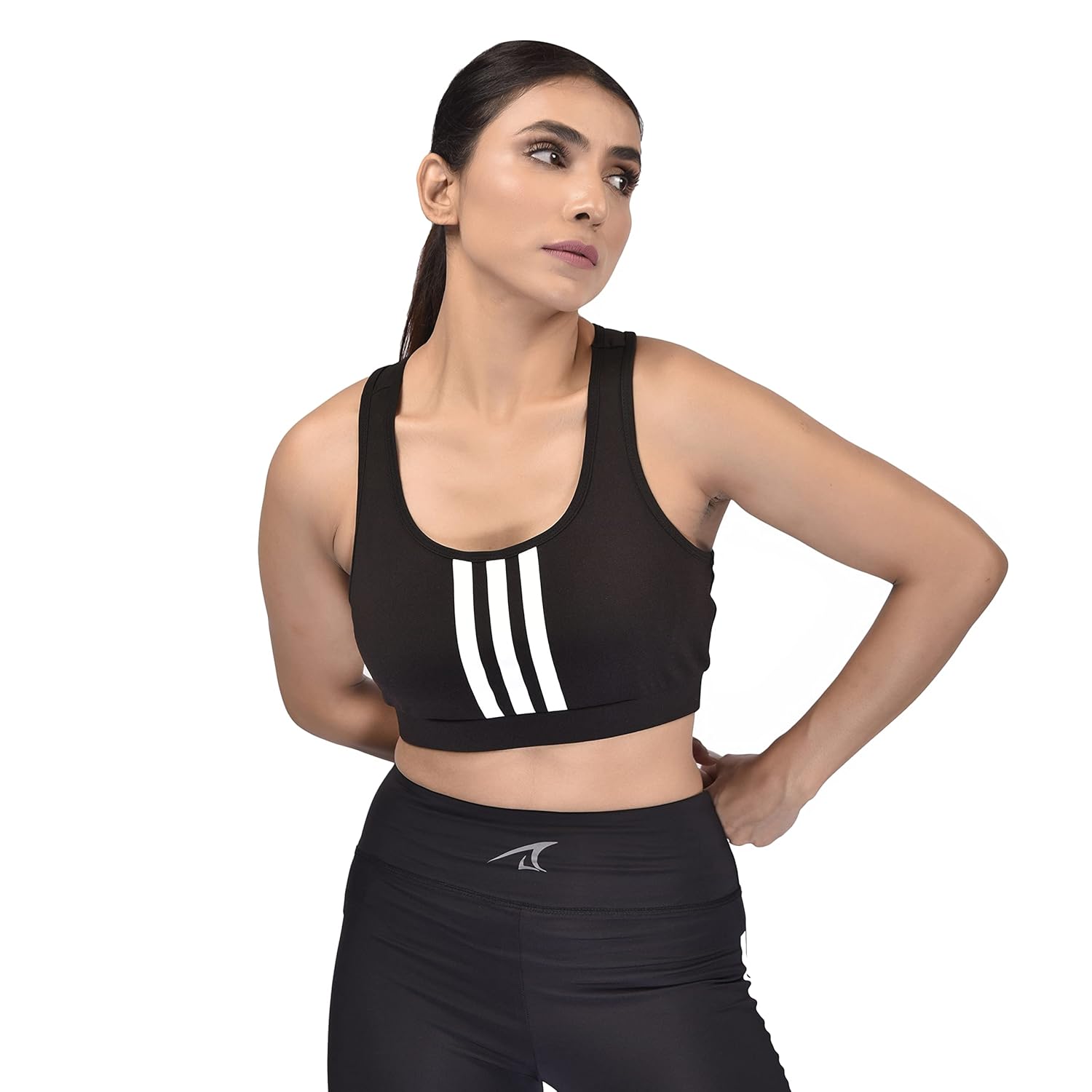 Gym Yoga Dance Workout and Active Sports Fitness Highly-Padded Light-Weight Wireless Bra with 3 Front Stripes for Women & Girls Gym Yoga Dance Workout and Active Sports Fitness Highly-Padded Light-Weight Wireless Bra with 3 Front Stripes for Women & Girls
