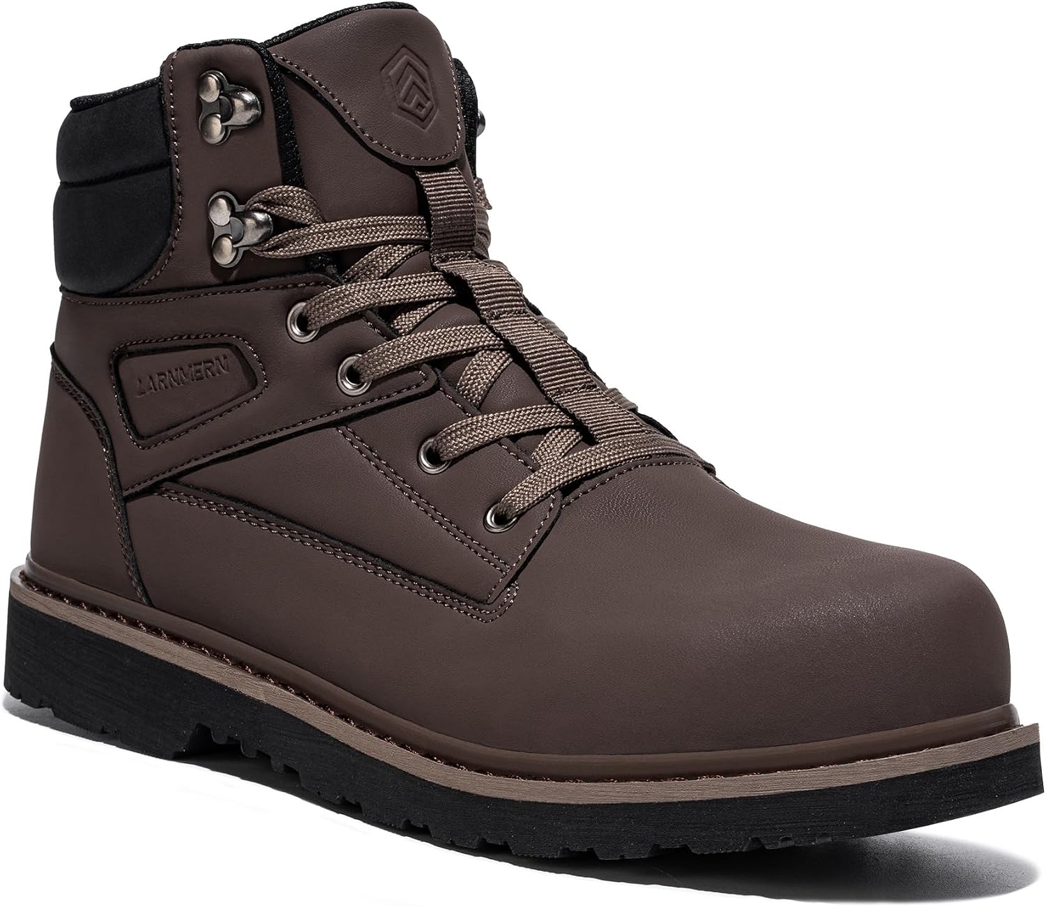 LARNMERN Steel Toe Work Boots Men Non Slip Waterproof Puncture Proof Shoes