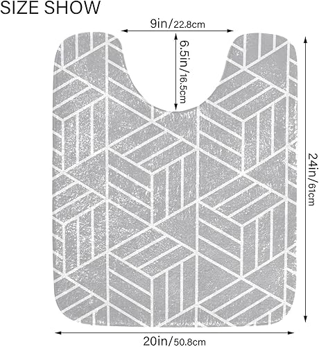 Miniatura 3 de Alfombra de baño con textura geométrica, elegante, suave, absorbente, lavable, alfombra de baño para suelo de baño, alfombra de baño antideslizante