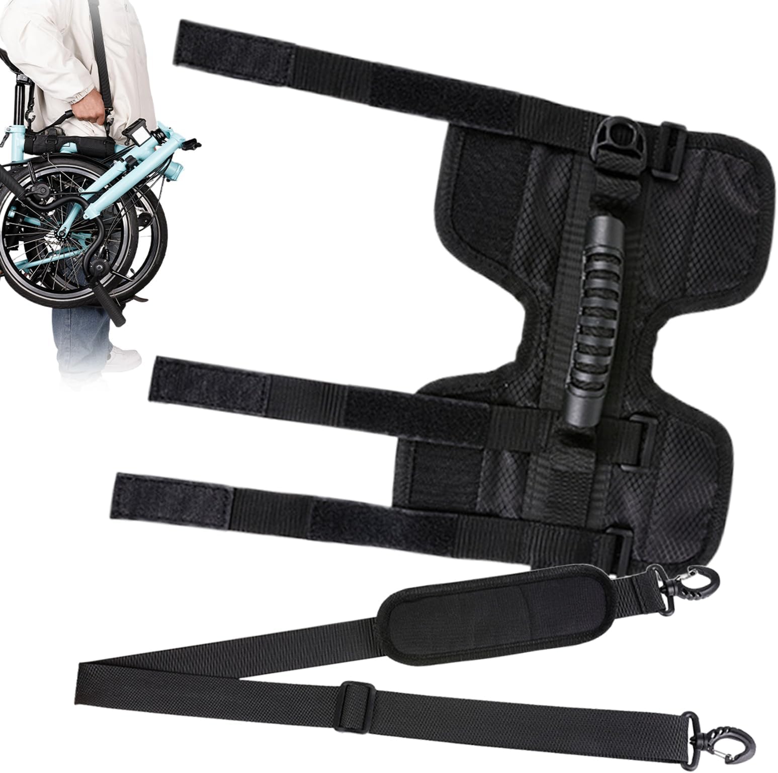 Scooter Strap | Folding Bike Carrying Accessories | Folding Bike Carry Strap - for Riders Cyclists Daily Commute Buses Trains Stations Stairs Shopping Travel Office