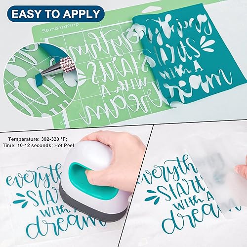 Miniatura 2 de VINYL FROG Rollos de vinilo de transferencia de calor color crema, vinilo crema para planchar de 12 x 25 pies para Cricut y Cameo, rollo de vinilo