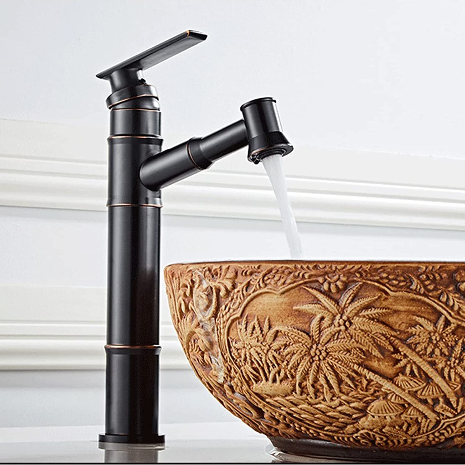 Wasserhahn Bad für Waschbecken Wasserhahn Bad Waschtischarmatur Ausziehbar Badarmaturen Mischbatterie Waschtischmischer mit Ausziehbrause Einhebelmischer Hoch Armatur für Waschbecken