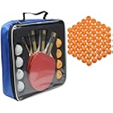 MAPOL 4 Ping Pong Paddles Set Bundle with 60 Orange Table Tennis Balls