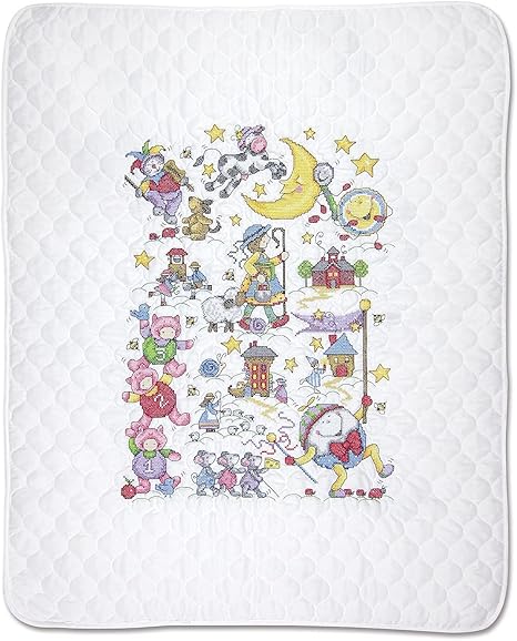 Amazon.com: Design Works Crafts Janlynn Stamped for Cross Stitch Baby ...