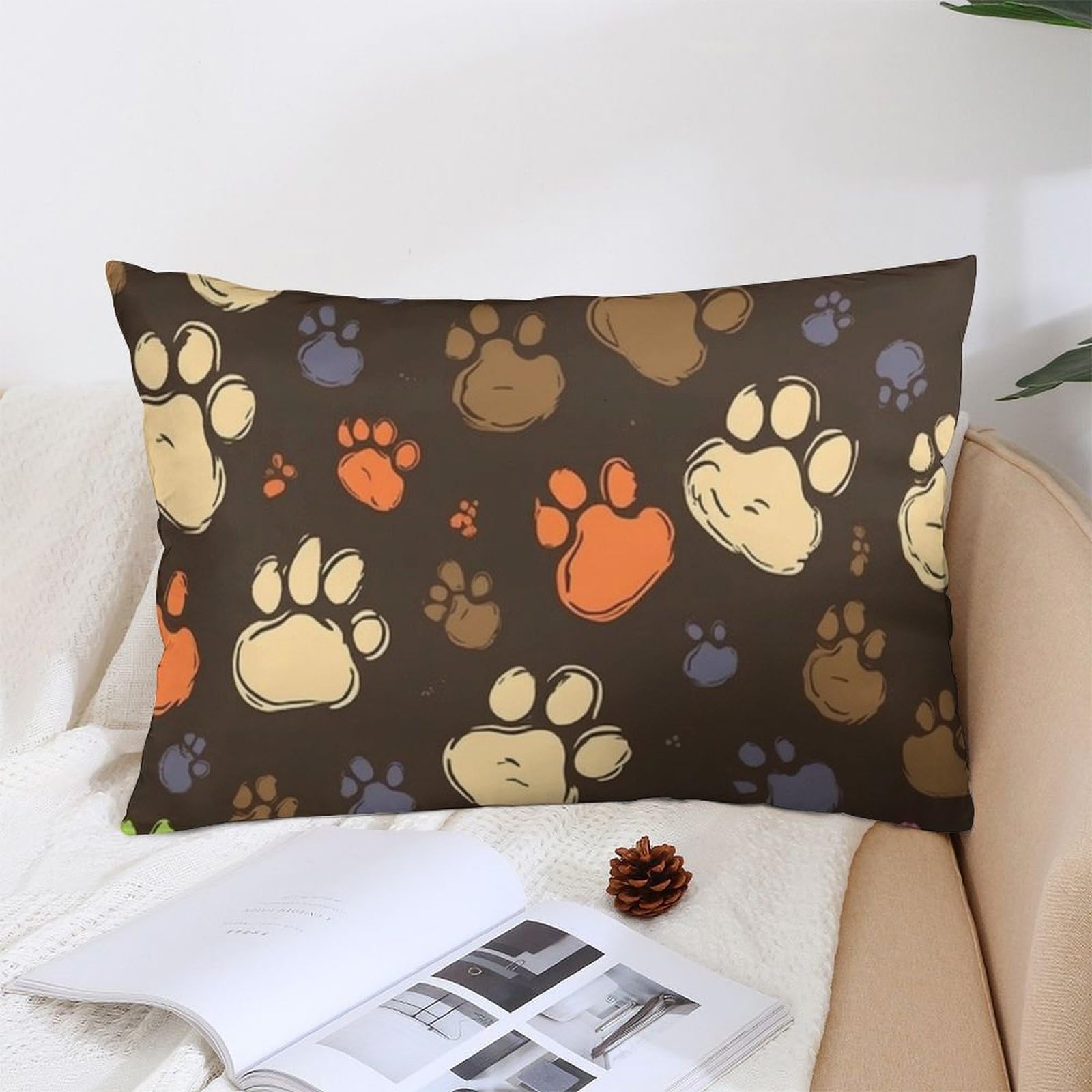 NTVOWPZO Decoration Throw Pillow Covers 12 "x20 Pillowcases Covers Dog Paws Print Soft Pillowcases Modern Farmhouse Home Decor Sofa Cushions Covers for Couch Bed Living Room