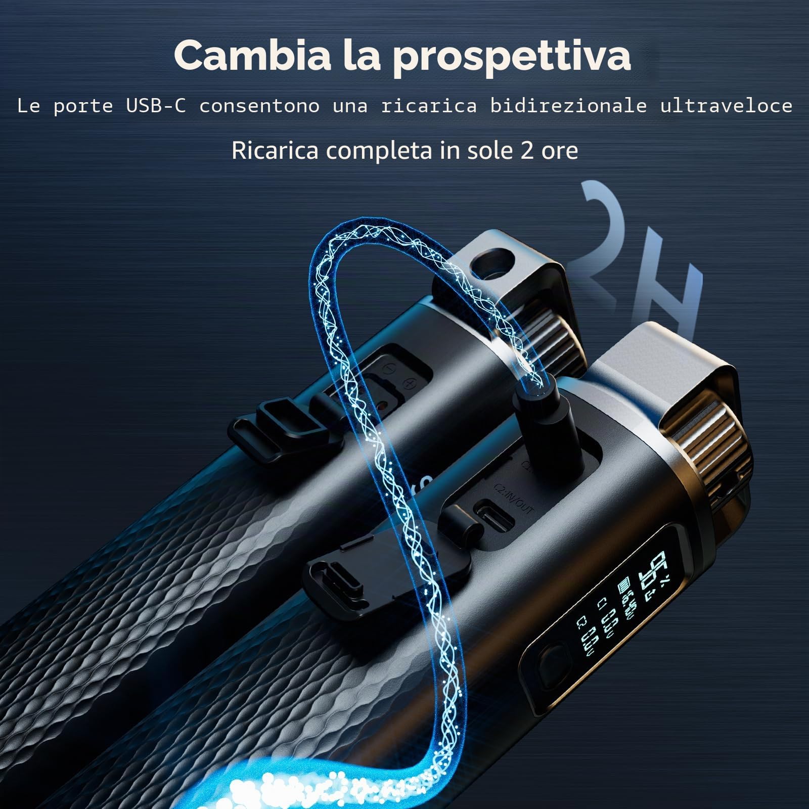 SMALLRIG Impugnatura della batteria da 99 Wh/6800 mAh, ricarica rapida PD100W, D-TAP, 2 porte USB-C, maniglia per RC60/RC100, per fotocamere Sony FX3/FX30/ZV-E10