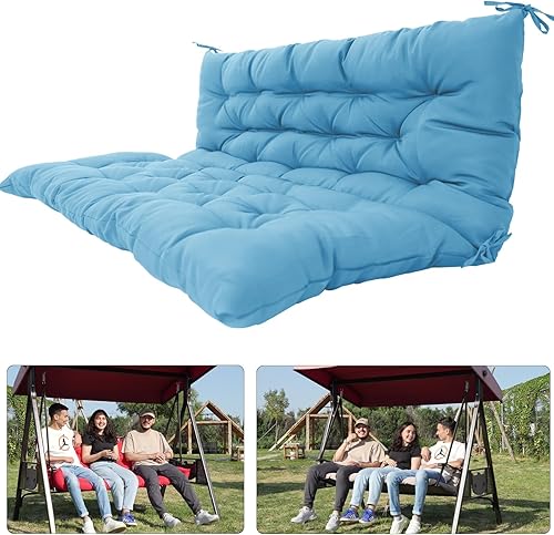 Miniatura 11 de Cojines de columpio para porche, cojines de columpio de 55 pulgadas para muebles de exterior, impermeables, repuesto de cojín grueso mejorado,