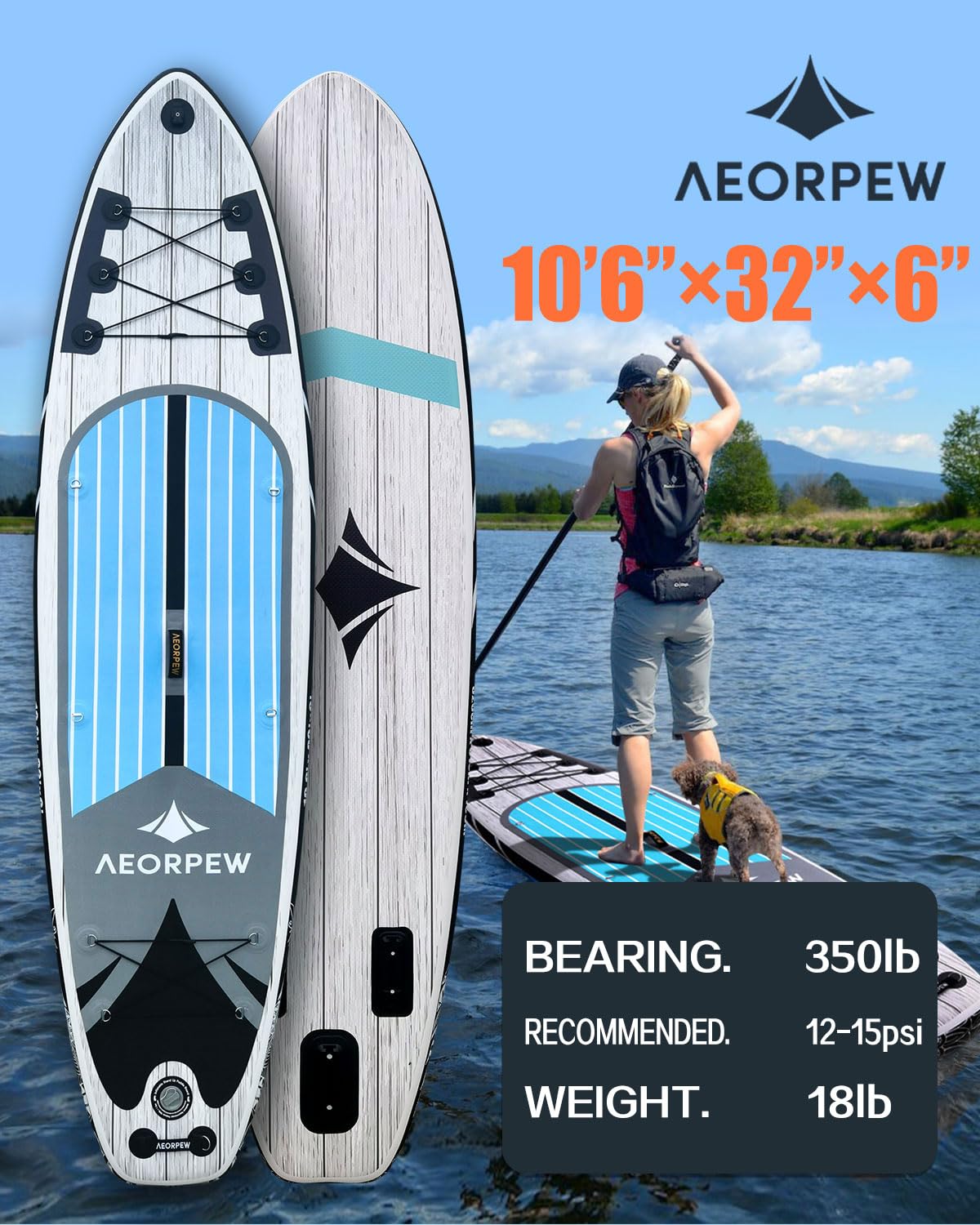 Amazon | AEORPEW (エーオーピー) 10フィート 空気注入式パドルボード