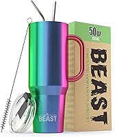 Vista 35 de Beast Vaso de 20 oz de Acero Inoxidable con Aislamiento al Vacío para Café y Hielo de Doble Pared Termo de Viaje (Arcoíris)